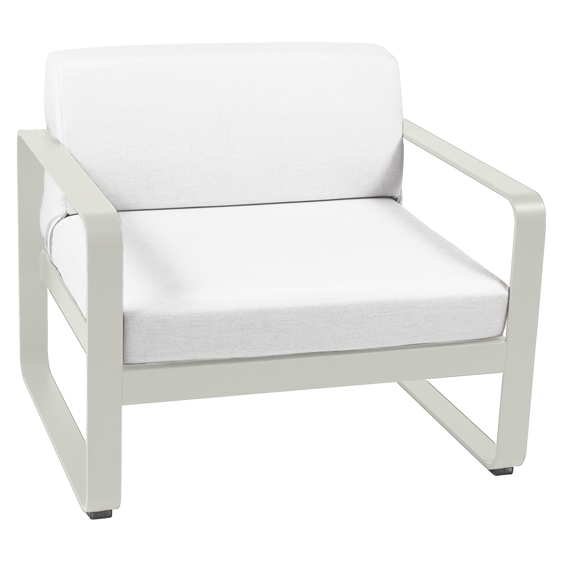 Fauteuil club Bellevie avec Coussin Blanc grisé inclus