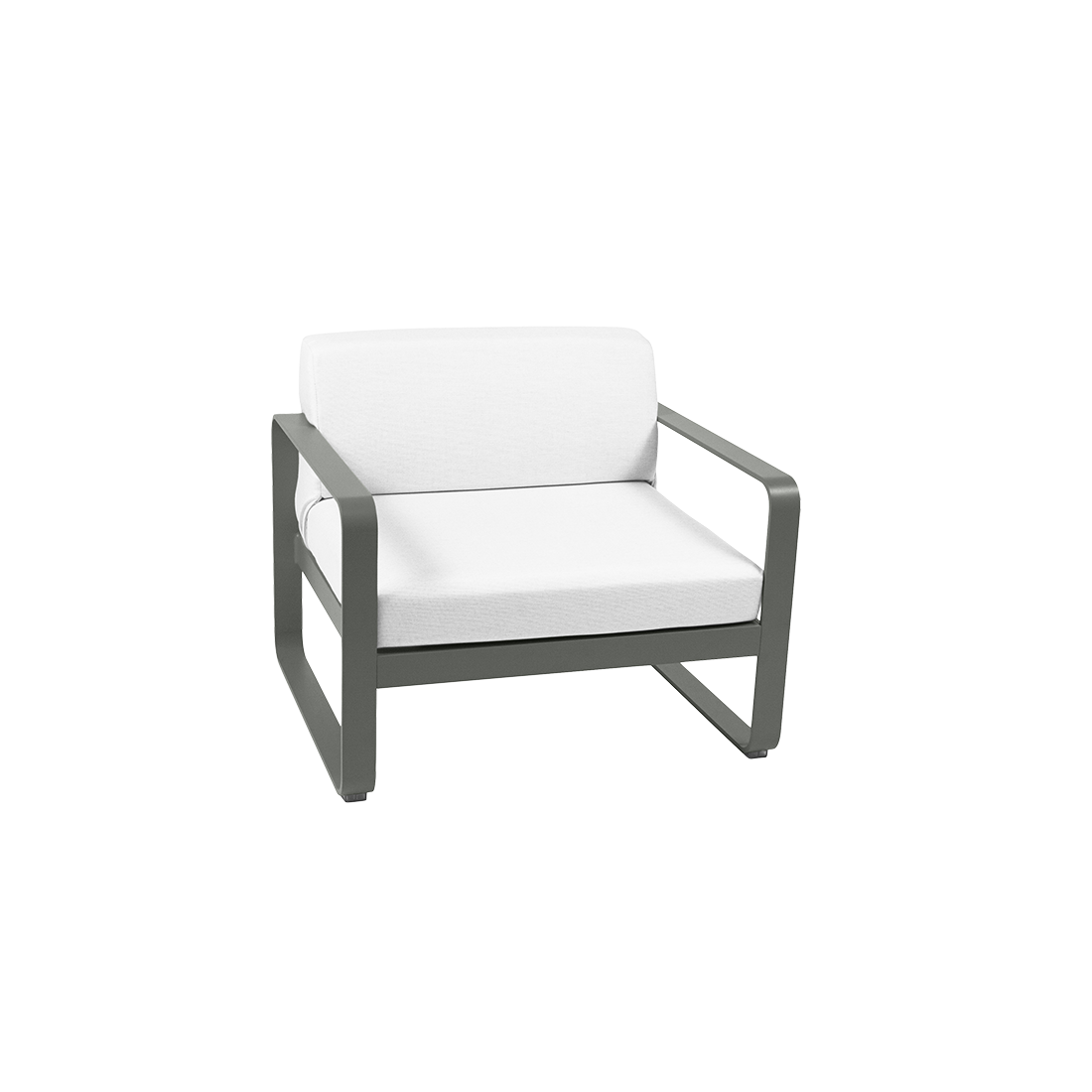 Fauteuil club Bellevie avec Coussin Blanc grisé inclus