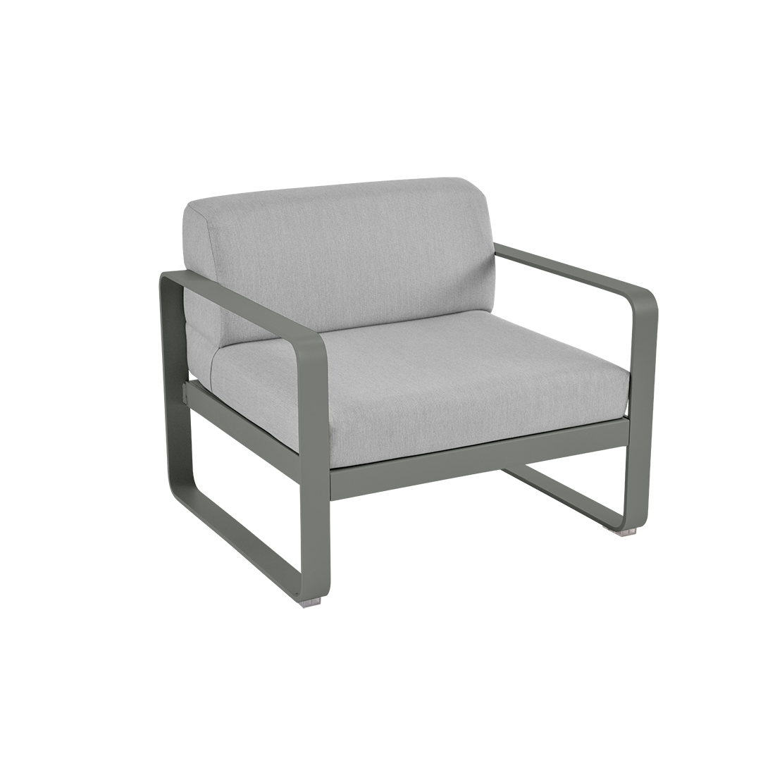 Fauteuil club Bellevie avec Coussin Gris flanelle inclus