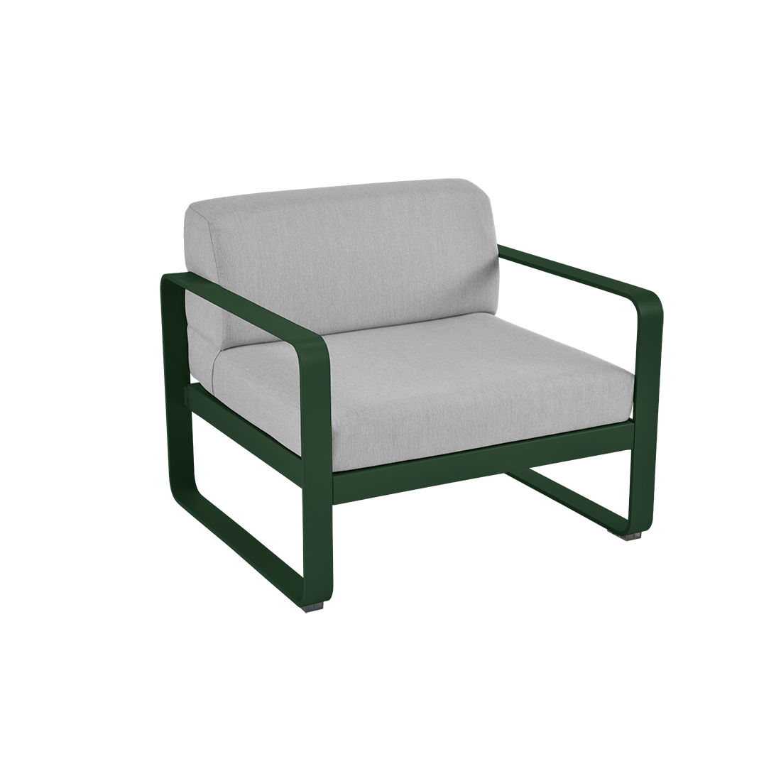 Fauteuil club Bellevie avec Coussin Gris flanelle inclus