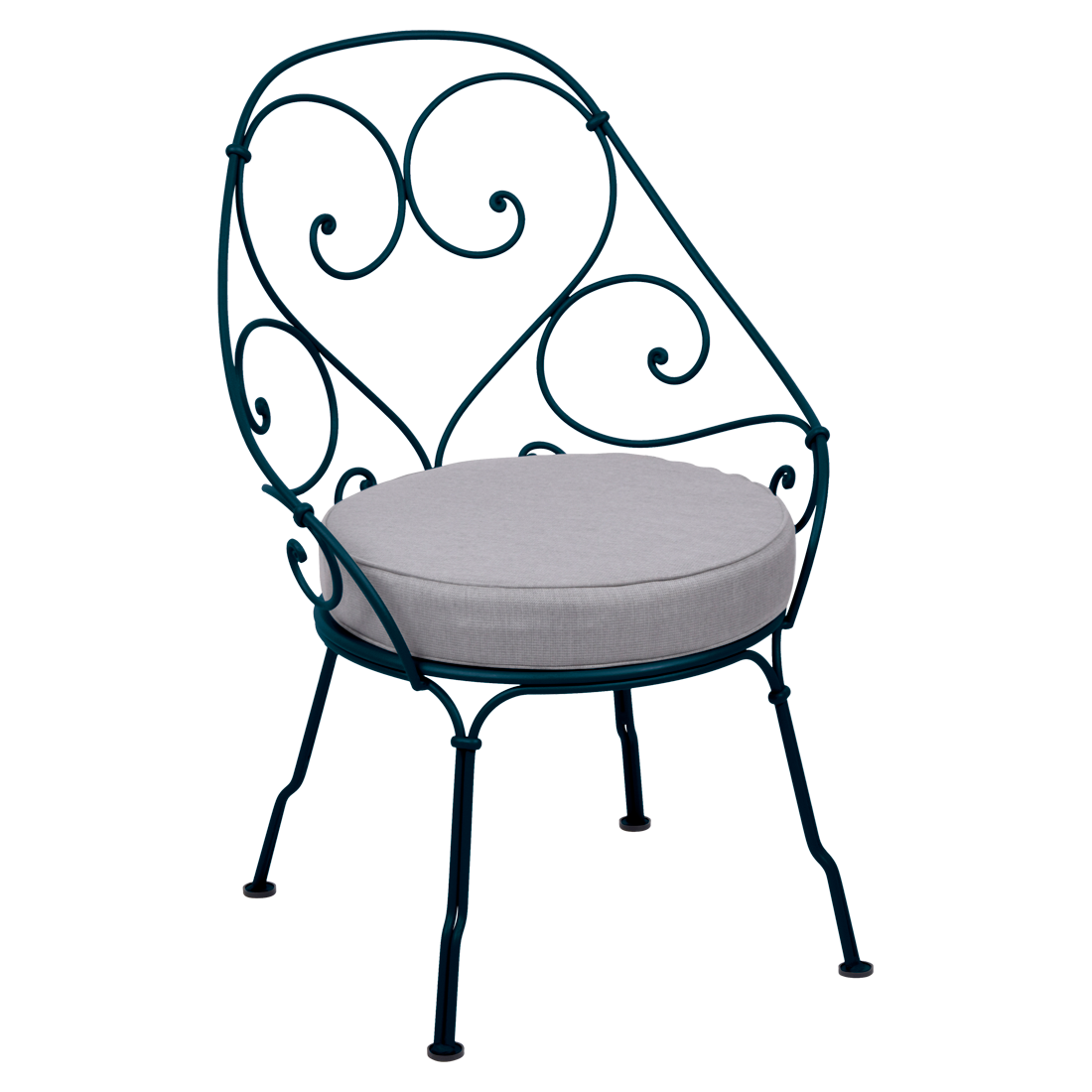 Fauteuil Cabriolet 1900 avec Coussin 81-Blanc grisé inclus