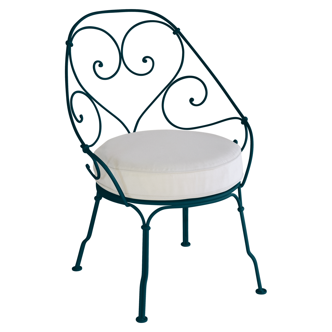 Fauteuil Cabriolet 1900 avec Coussin 79-Gris flanelle inclus