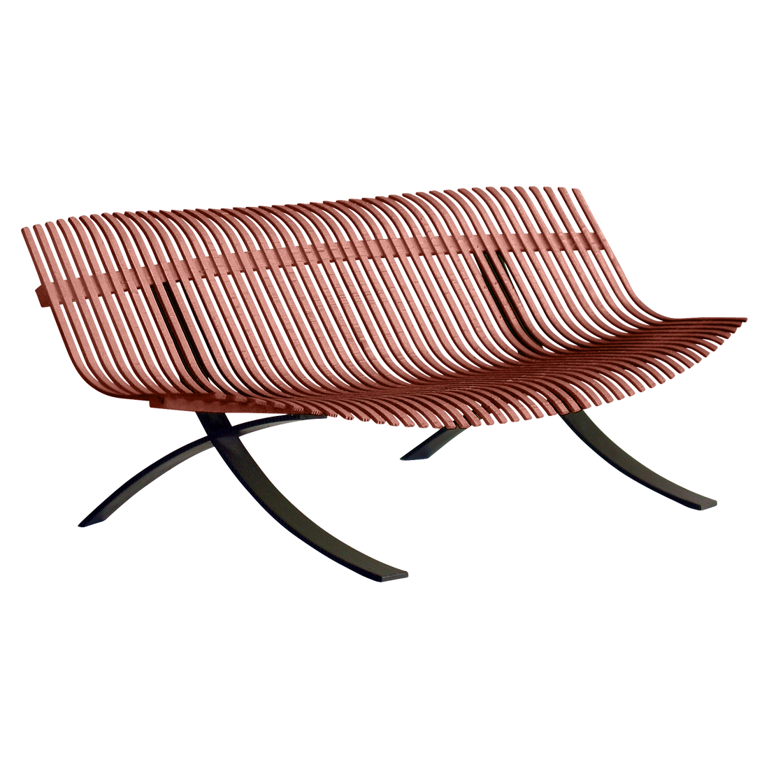 Banc Charivari pieds Réglisse