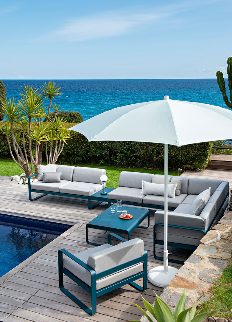 Parasol Shadoo diam 250 cm mât blanc