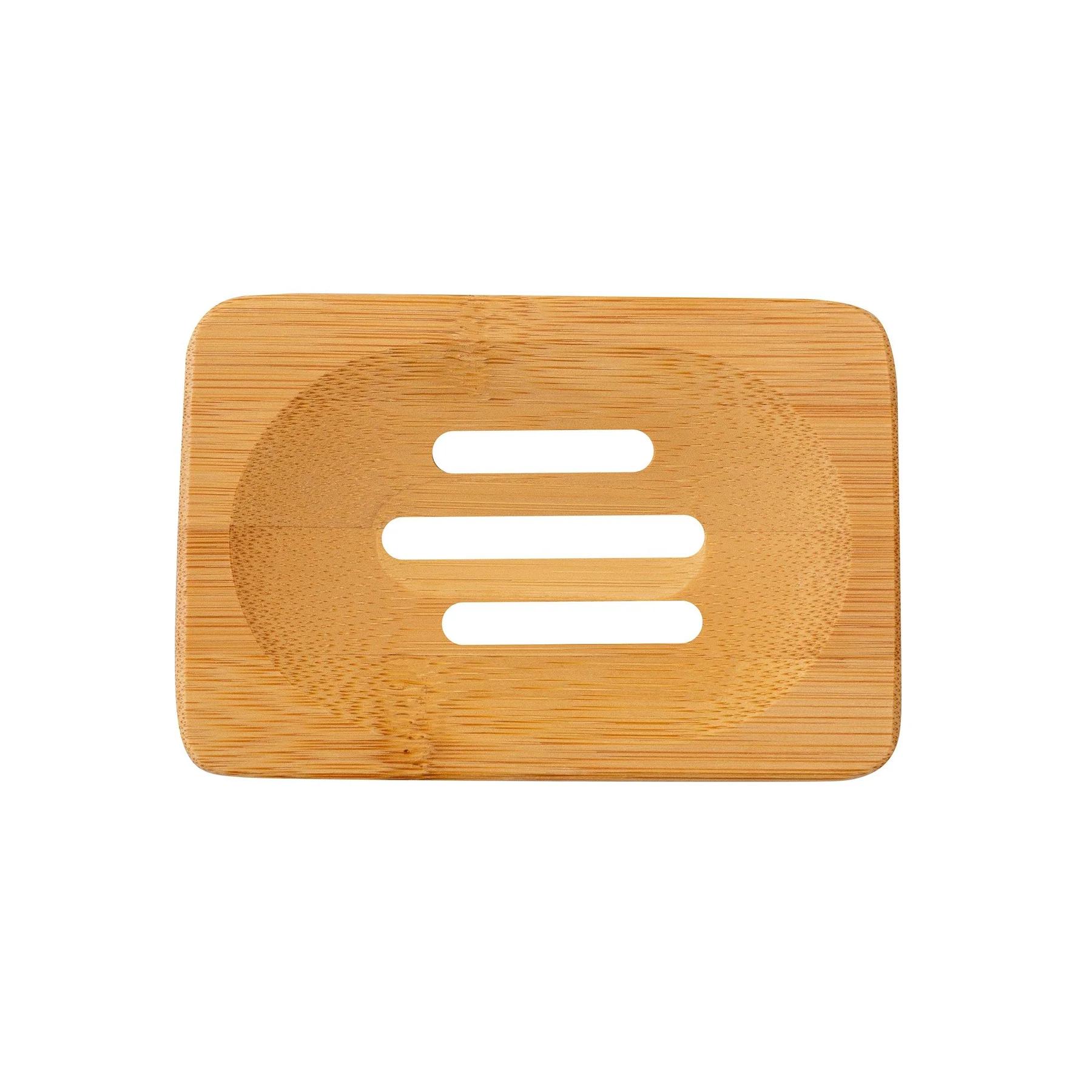 Porte-Savon strié en Bambou rect. ECOB137