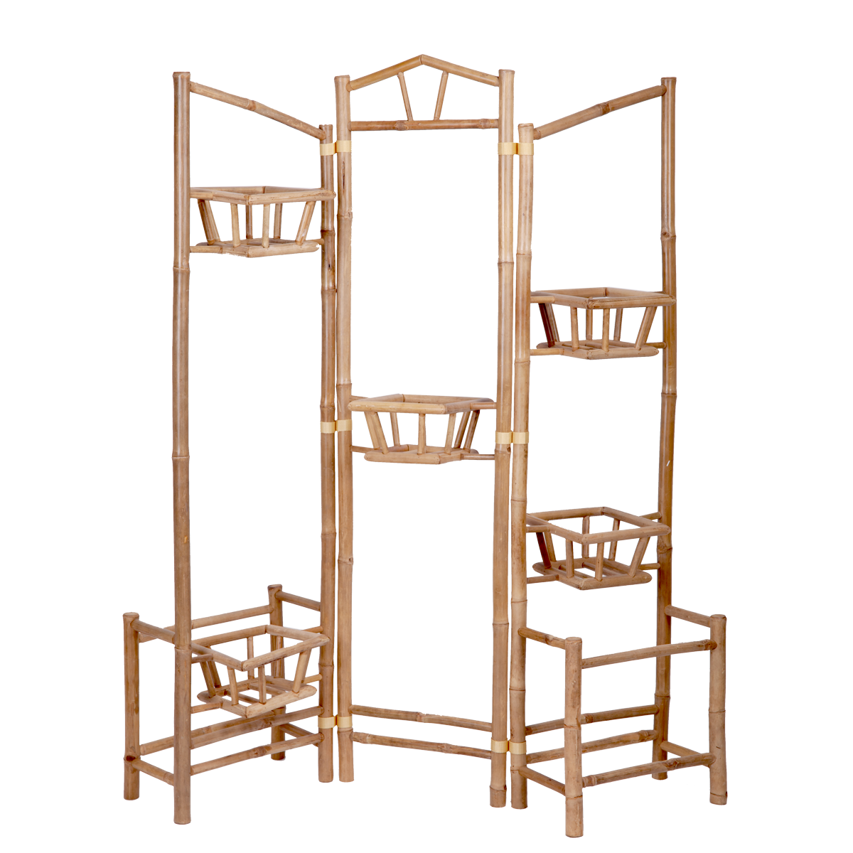 Etagère Bamboo avec supports à plantes