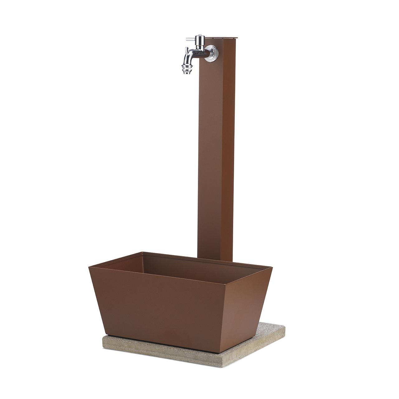 Fontaine, colonne et Base rectangulaire Taupe