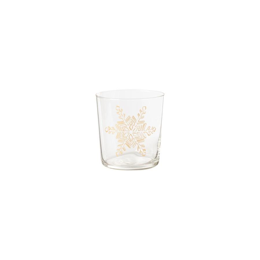 Verre à eau Flocon or