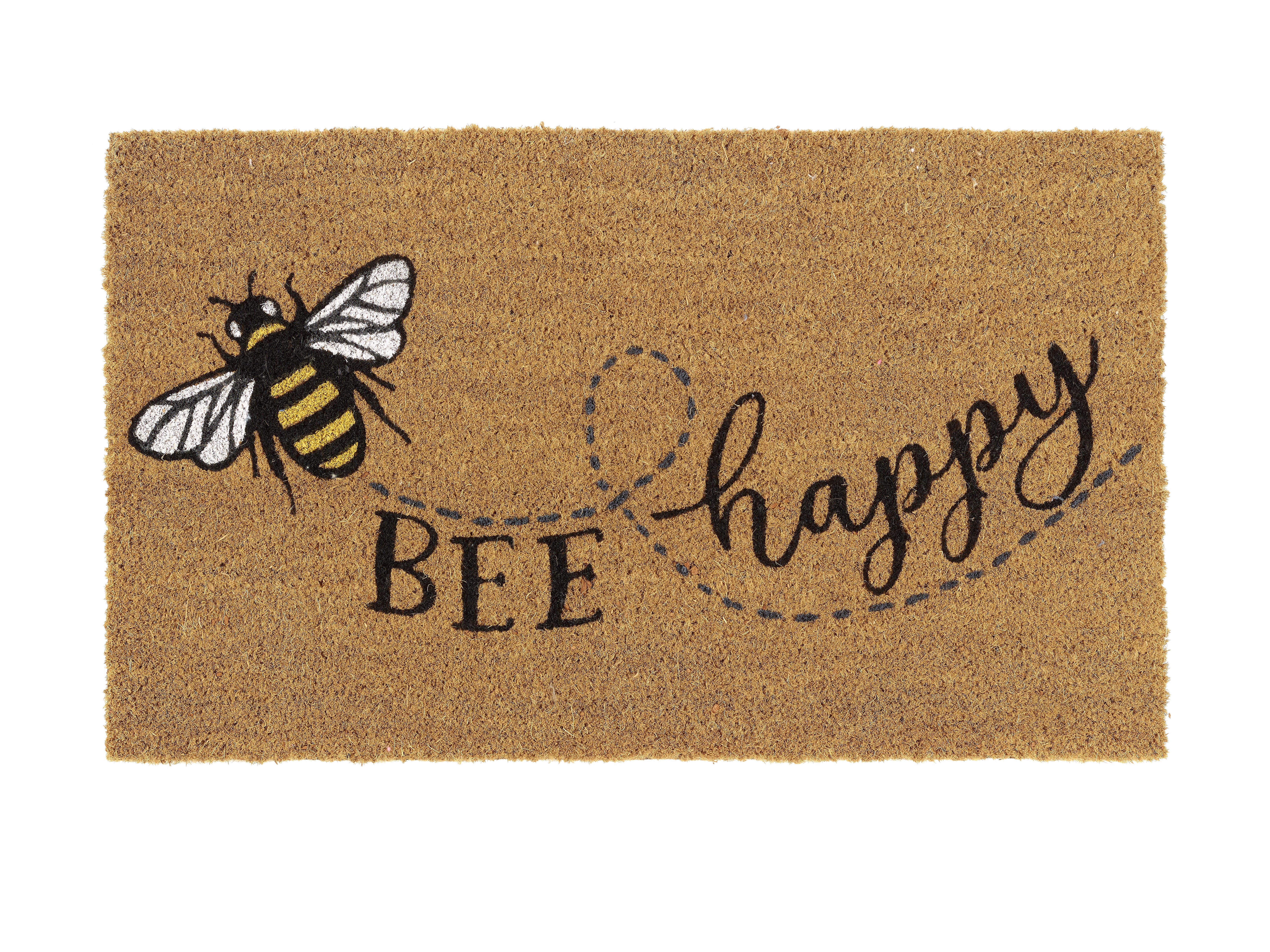 Mon Paillasson imprimé en fibre de coco Bee Happy