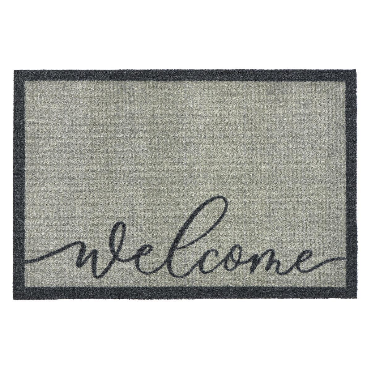 Mon Paillasson Nylon Intérieur Motif My Welcome Gris