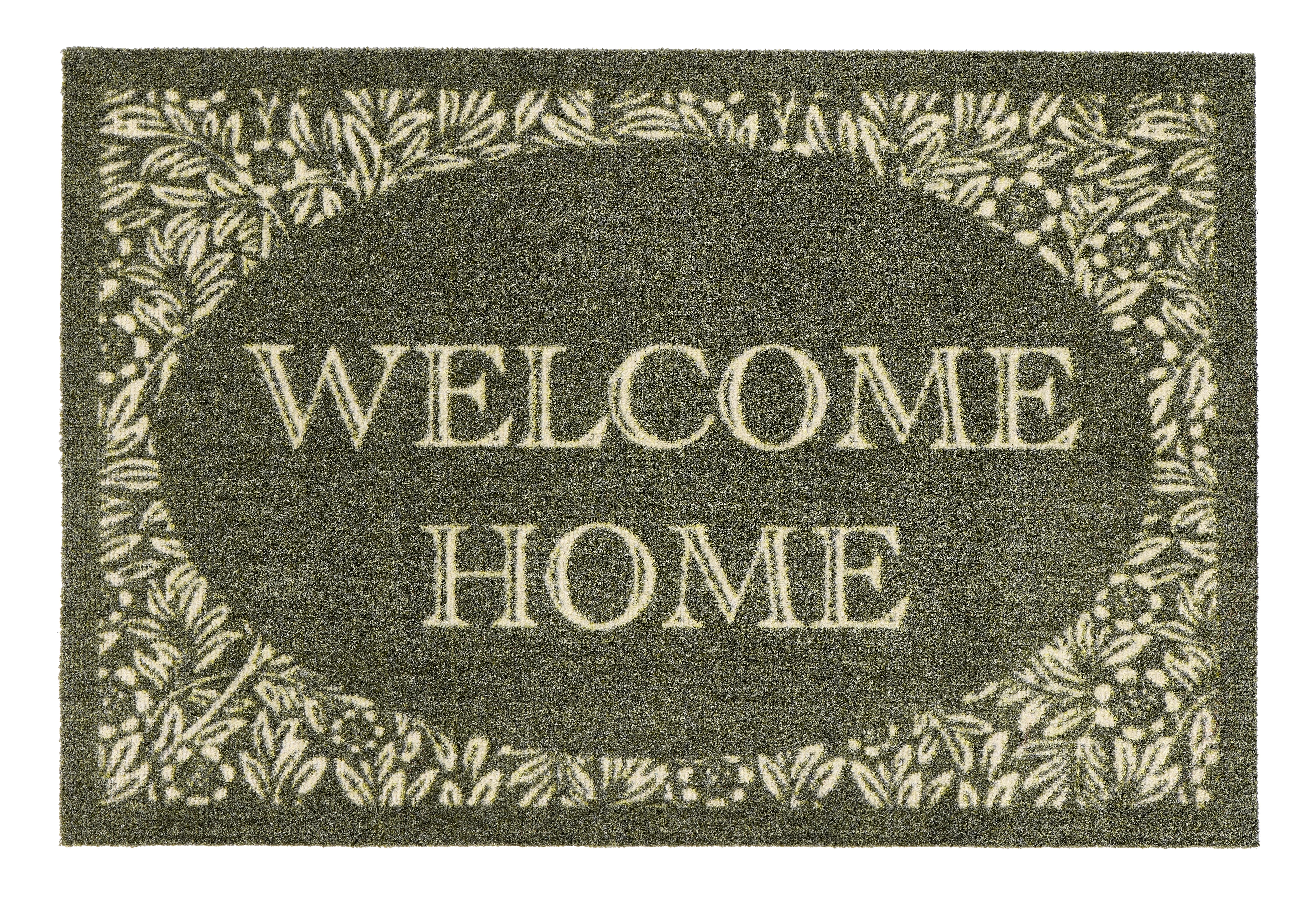 Mon Paillasson en nylon d'intérieur Motif floral Bienvenue à la maison