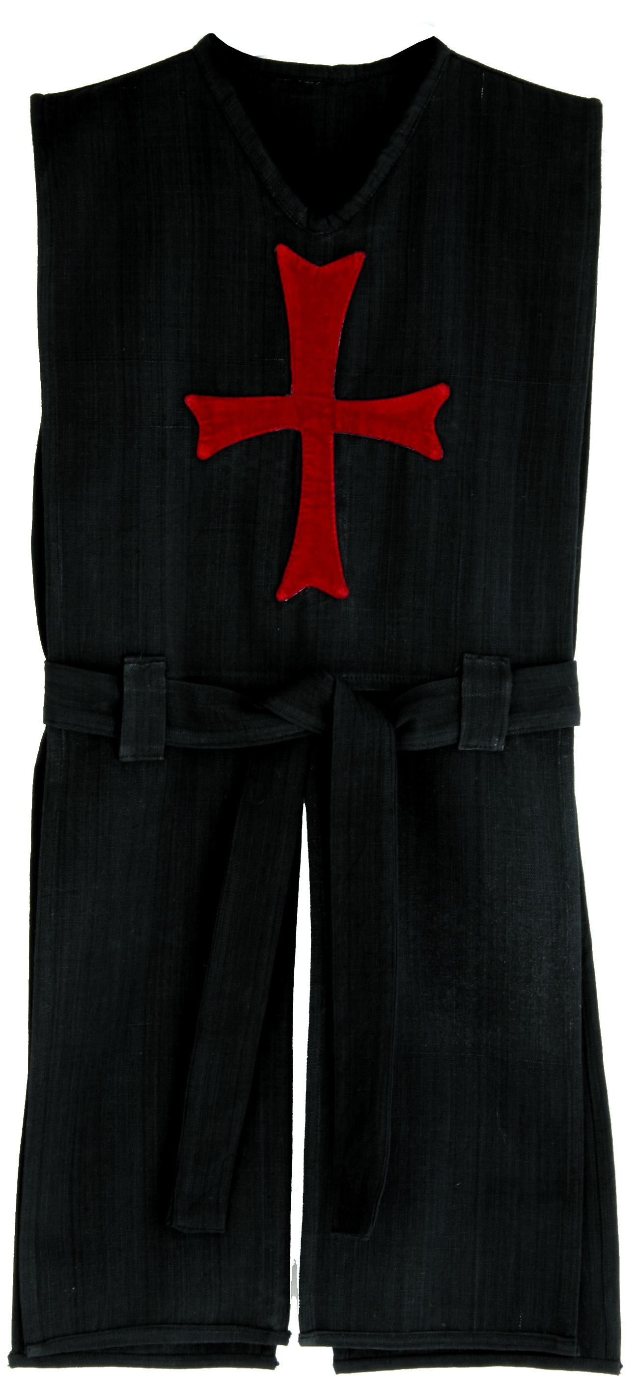 Tunique Templier, noire avec croix rouge