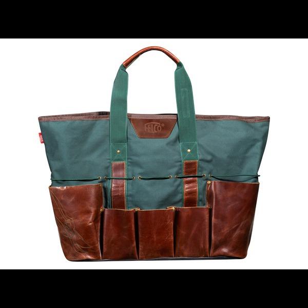 Sac de jardinage rouge et en cuir 50 x 40 x 20 cm