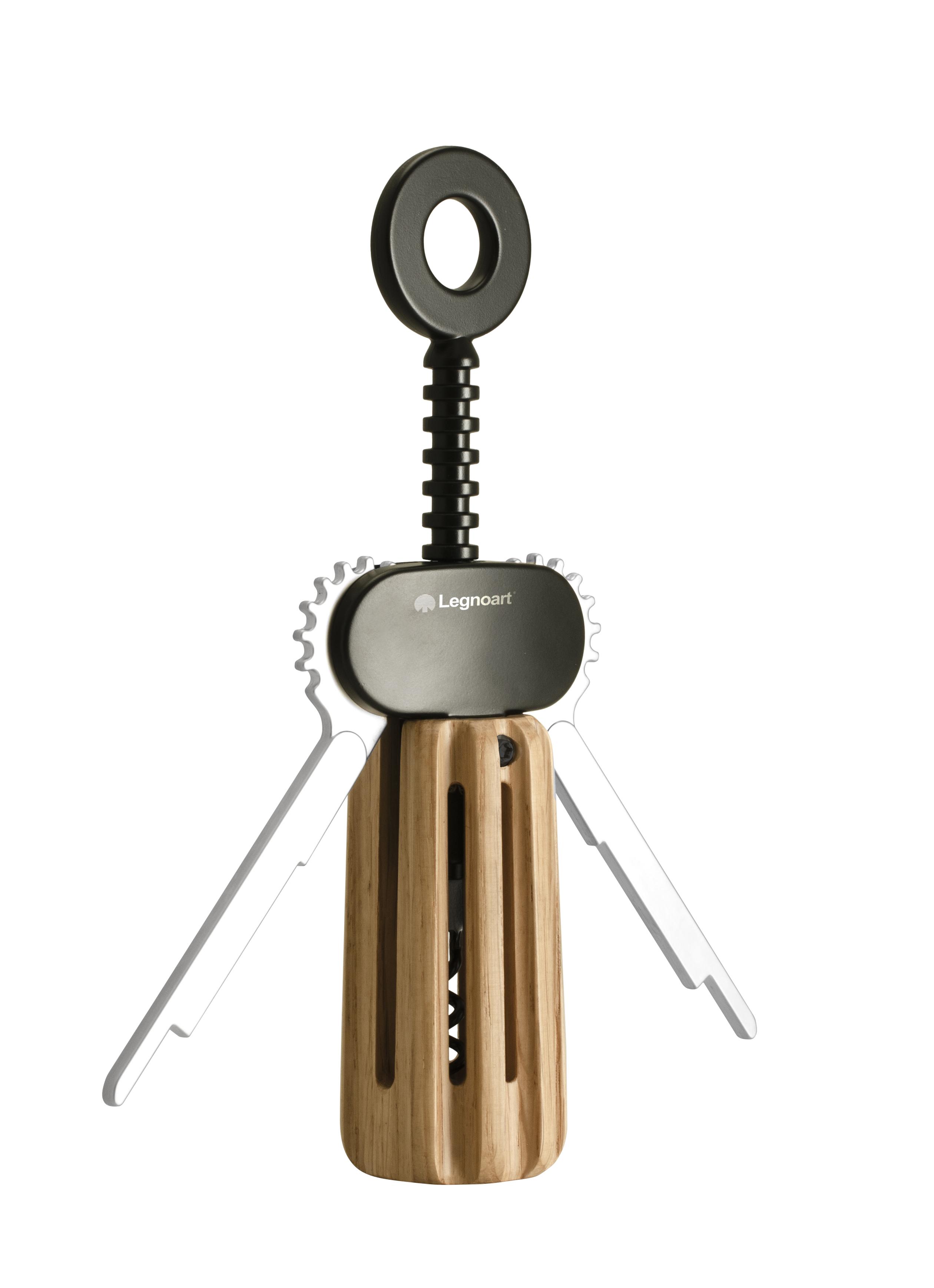 LUGANA TIRE BOUCHON A LEVIER CORPS METAL NOIR ET CHENE SCULPTE