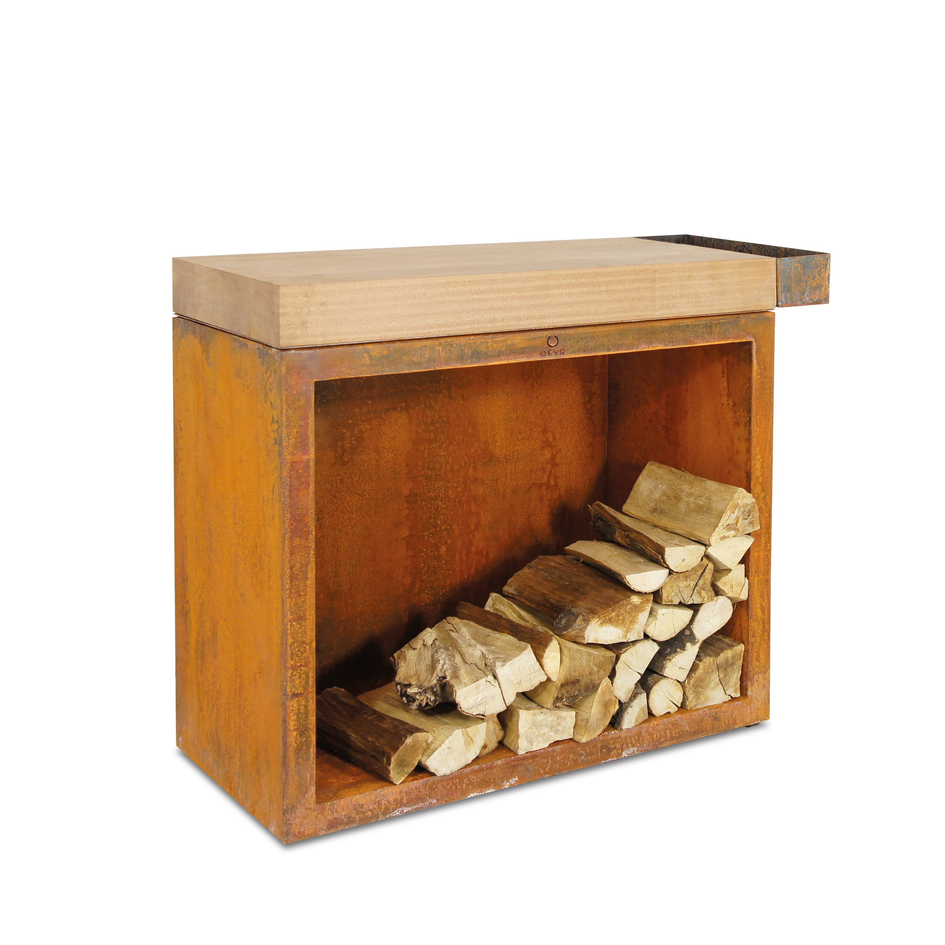 OFYR Butcher Block Storage Corten 90 Teakwood