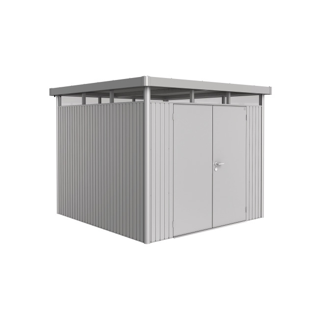 Abri de jardin HighLine double portes TH4 argent métallique