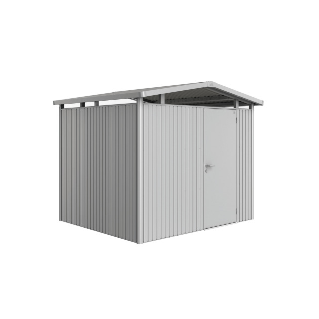 Abri de jardin Panorma T. P3 argent métallique avec porte standard