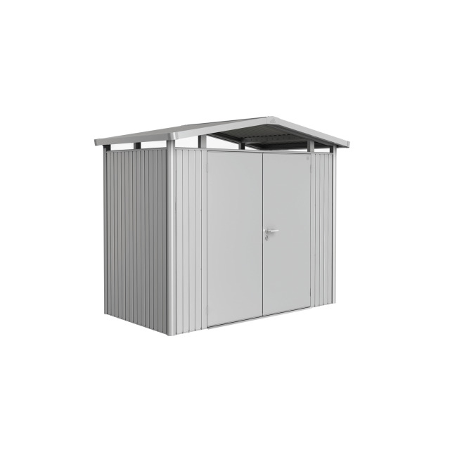 Abri de jardin Panorma T. P1 argent métallique avec double porte