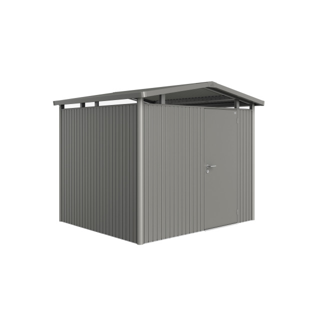 Abri de jardin Panorma T. P3 argent métallique avec porte standard