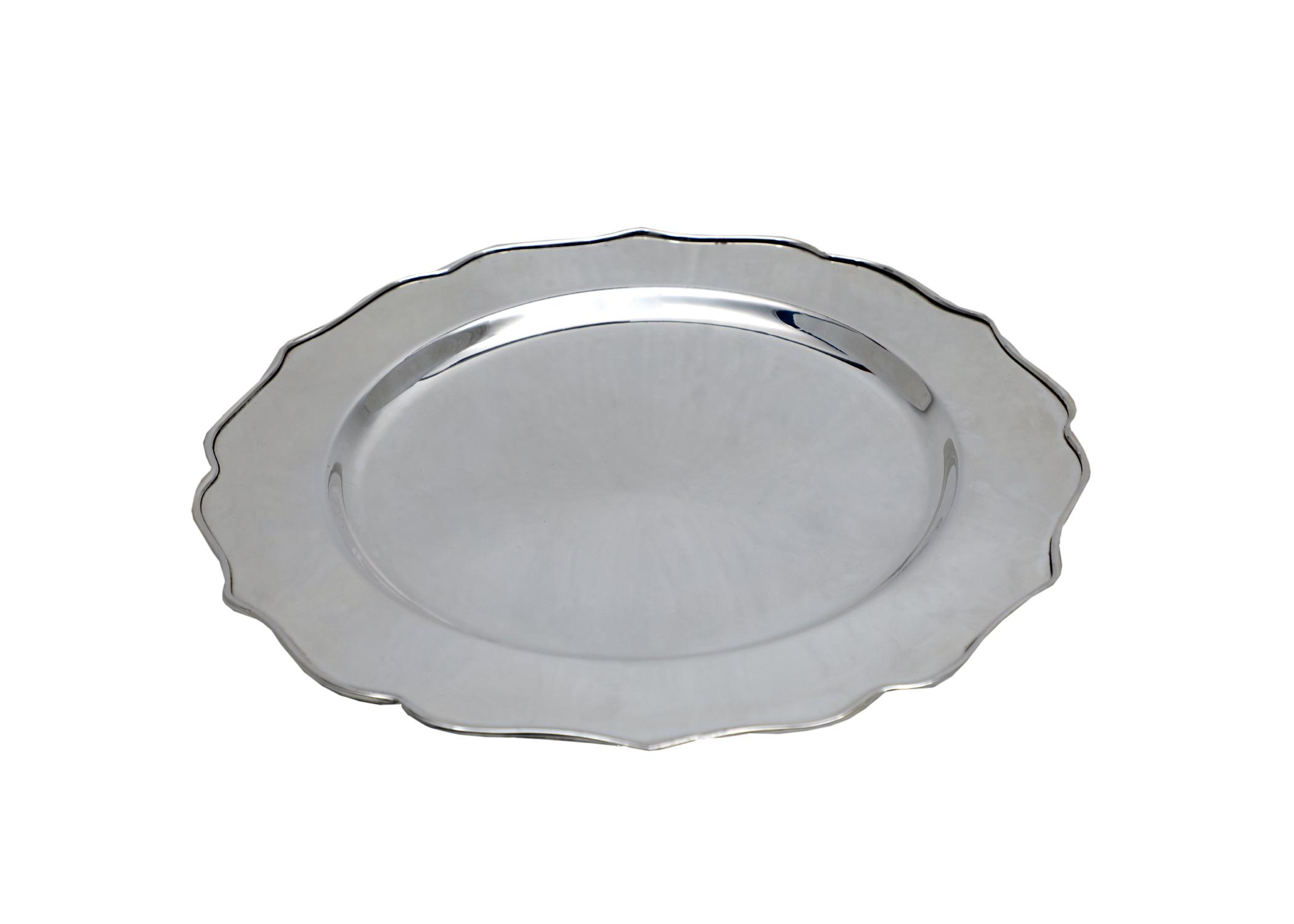 Sous-assiette rond argenté