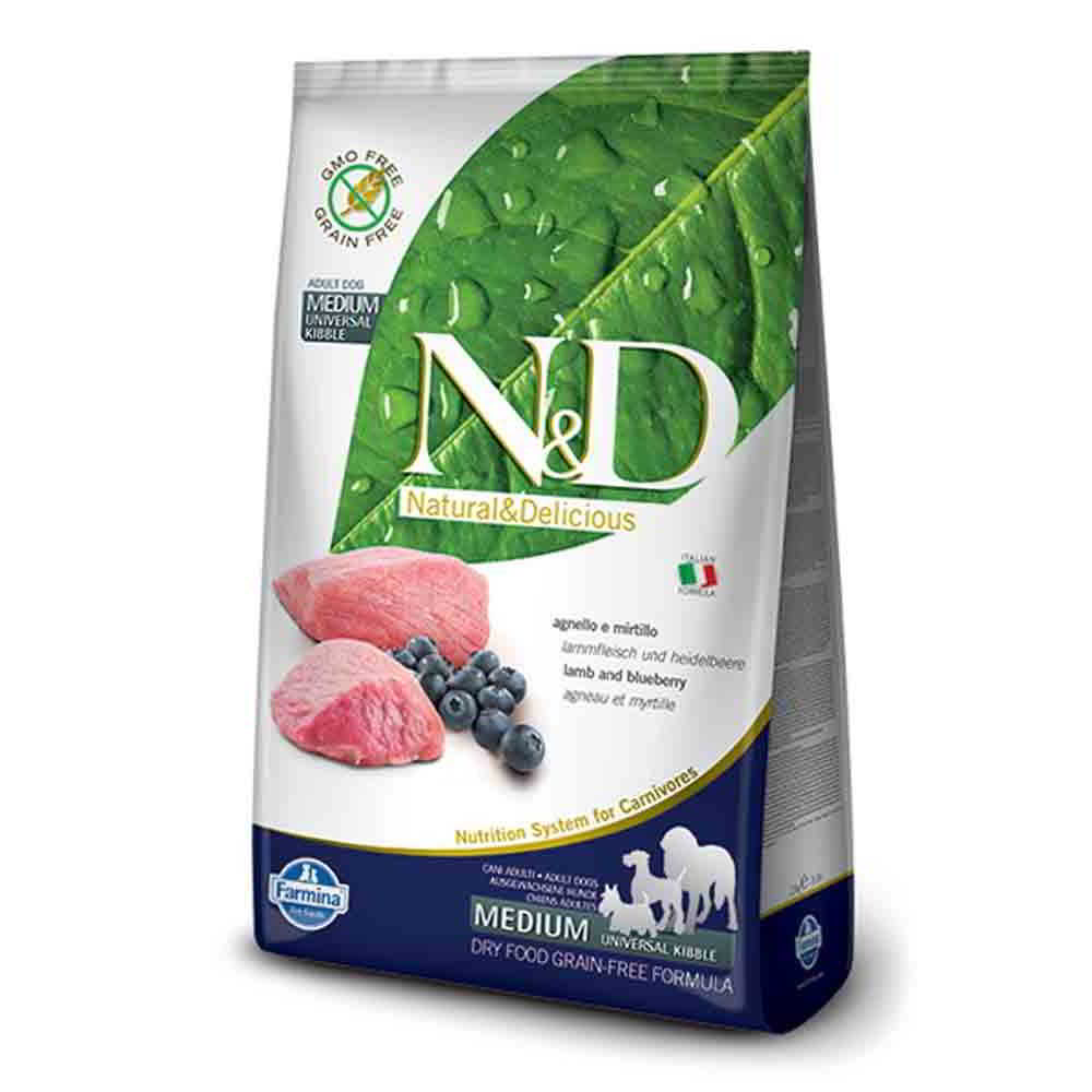 N&D PRIME Medium/Maxi Agneau & Myrtille  12kg