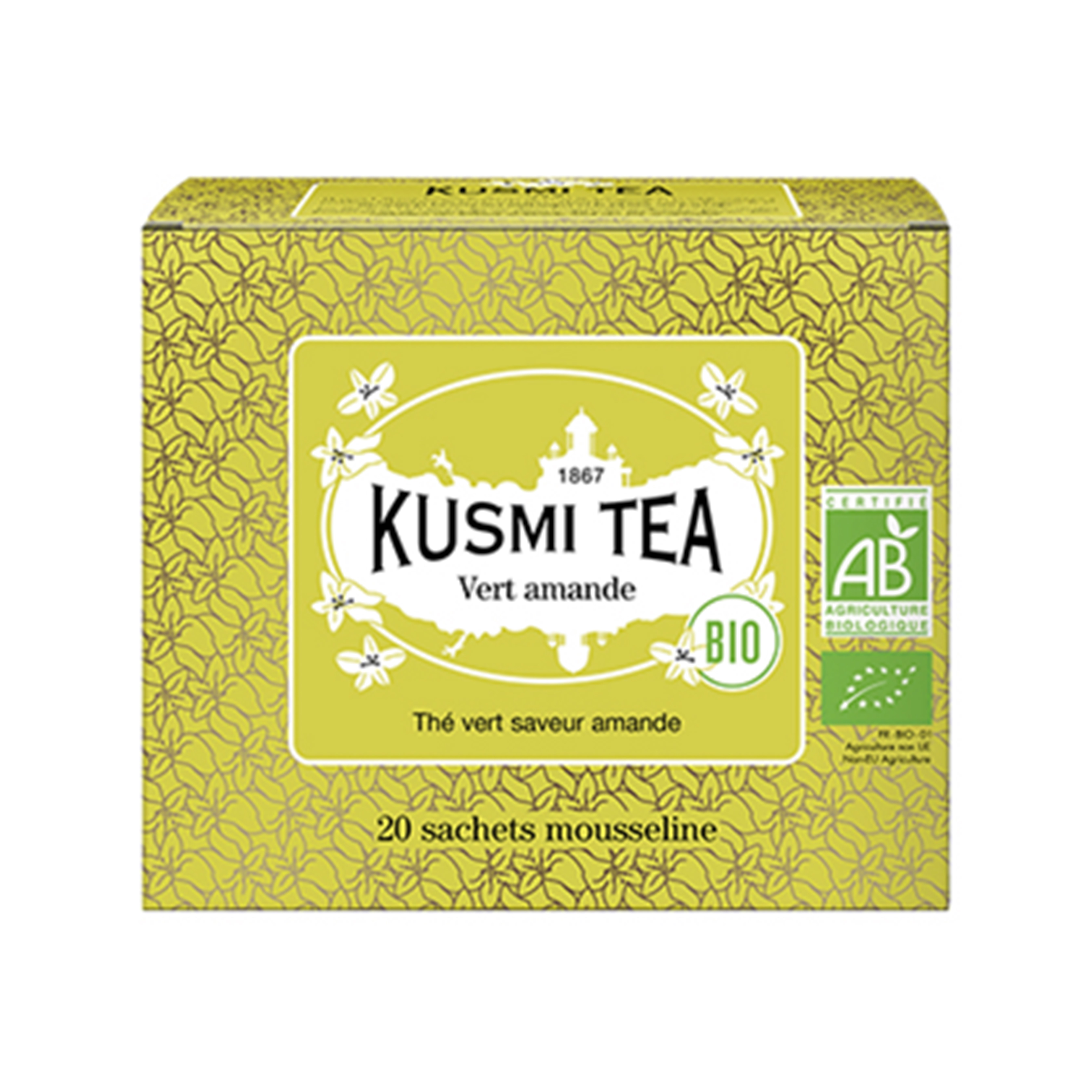 Thé Vert Amande Bio - Etui 20 sachets mousseline