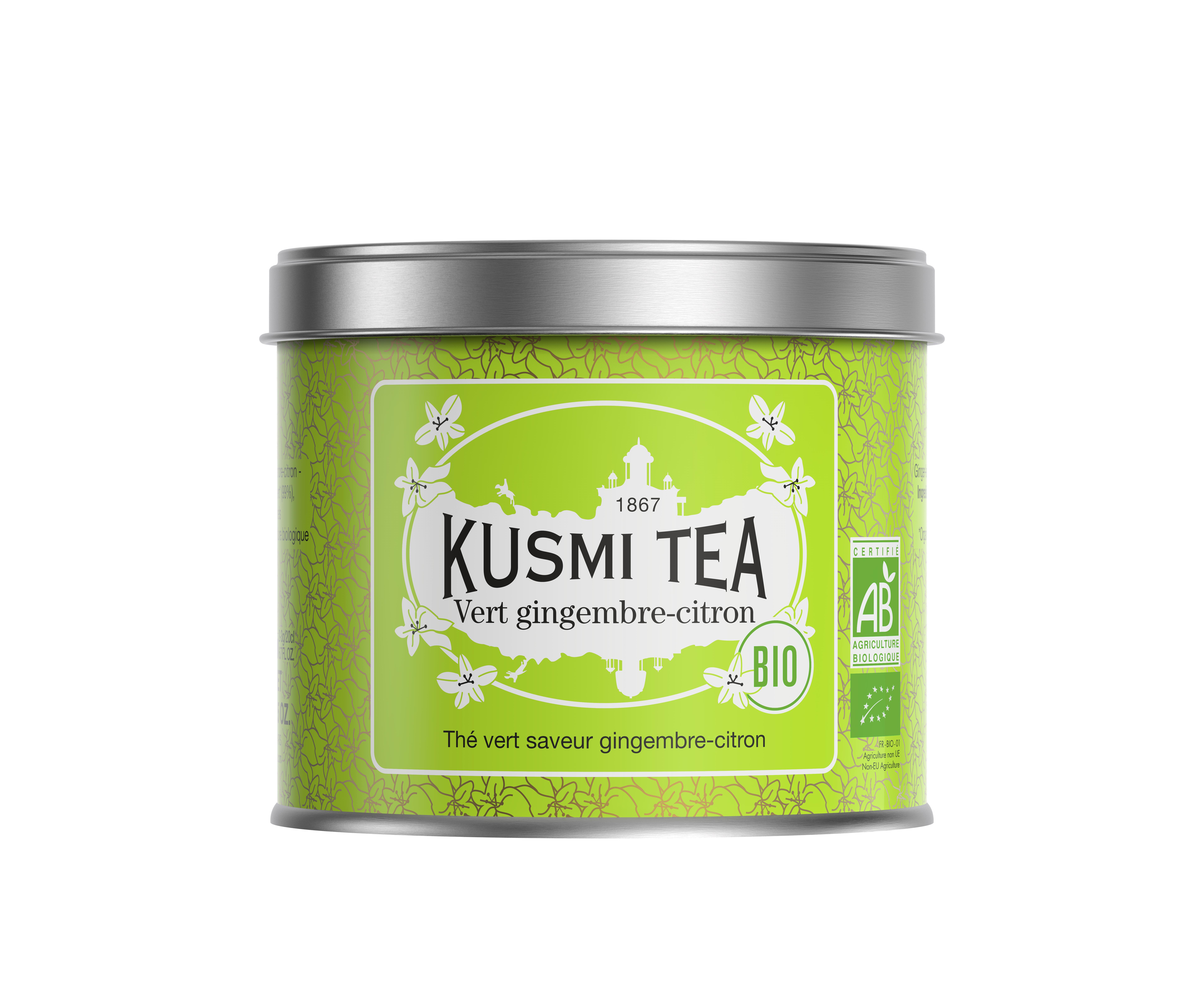 Vert Gingembre Citron Bio - Boîte métal 100gr