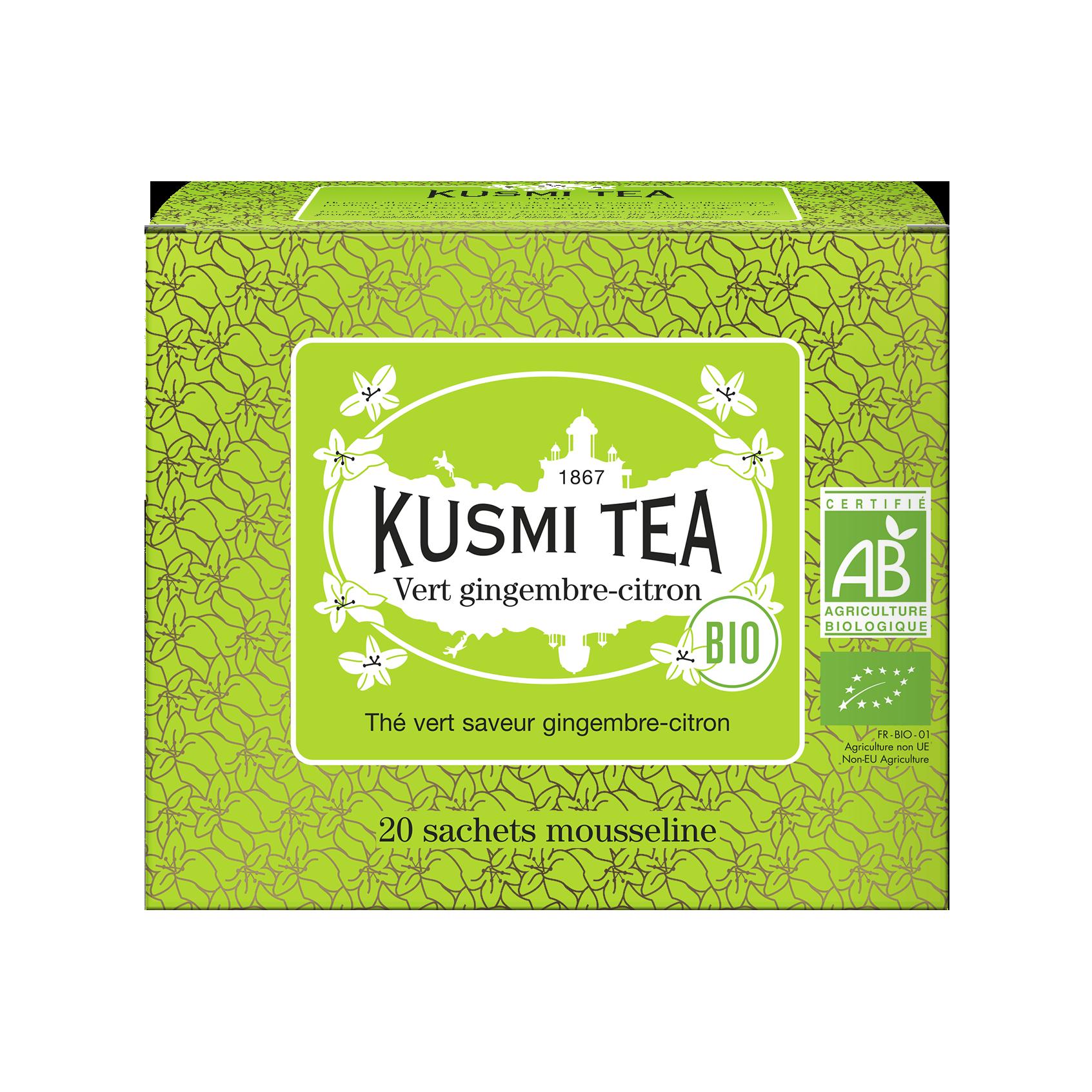 Vert Gingembre Citron Bio - Etui 20 sachets mousseline - 40gr
