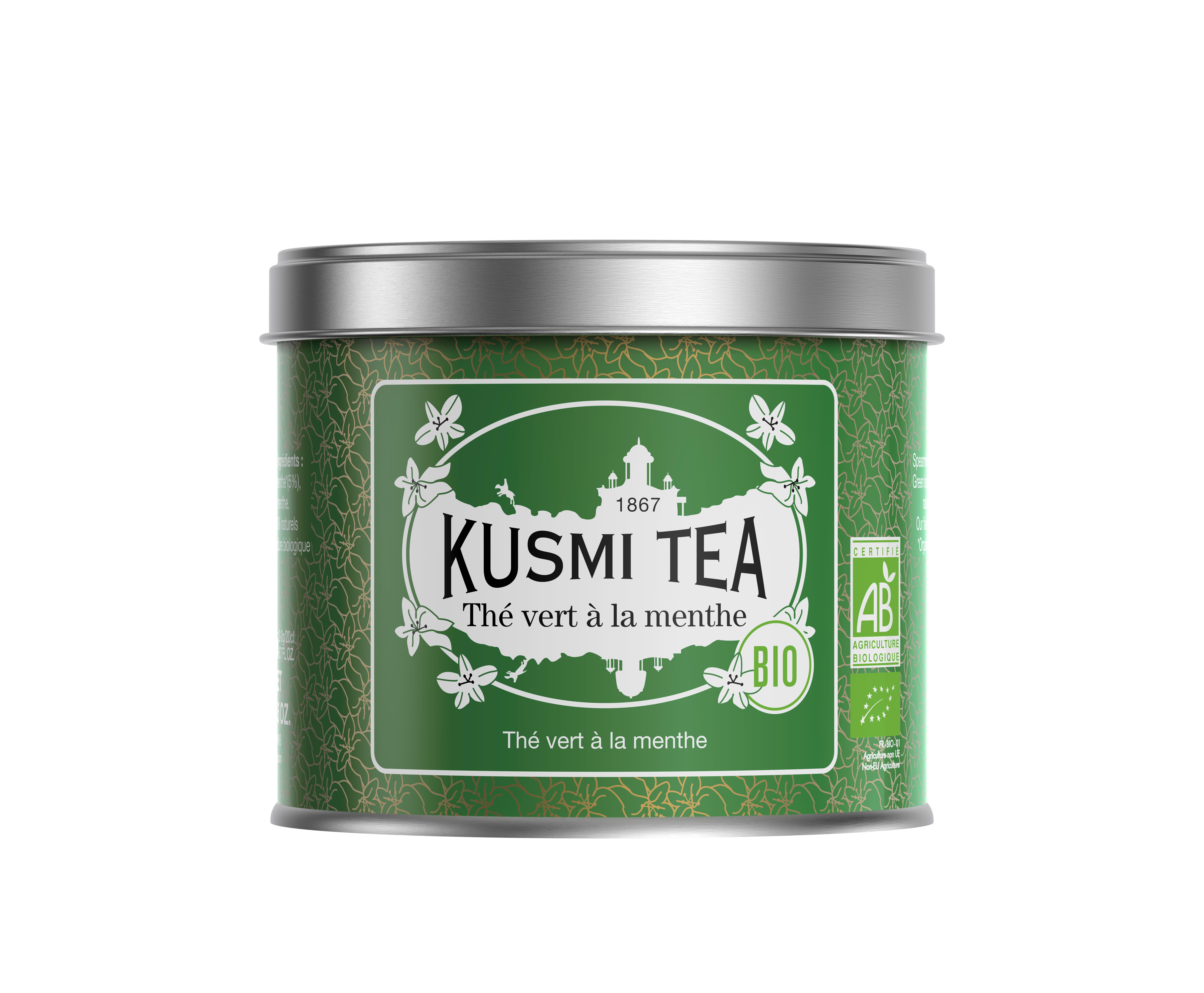 Thé Vert à la Menthe Bio - Boîte métal 100gr