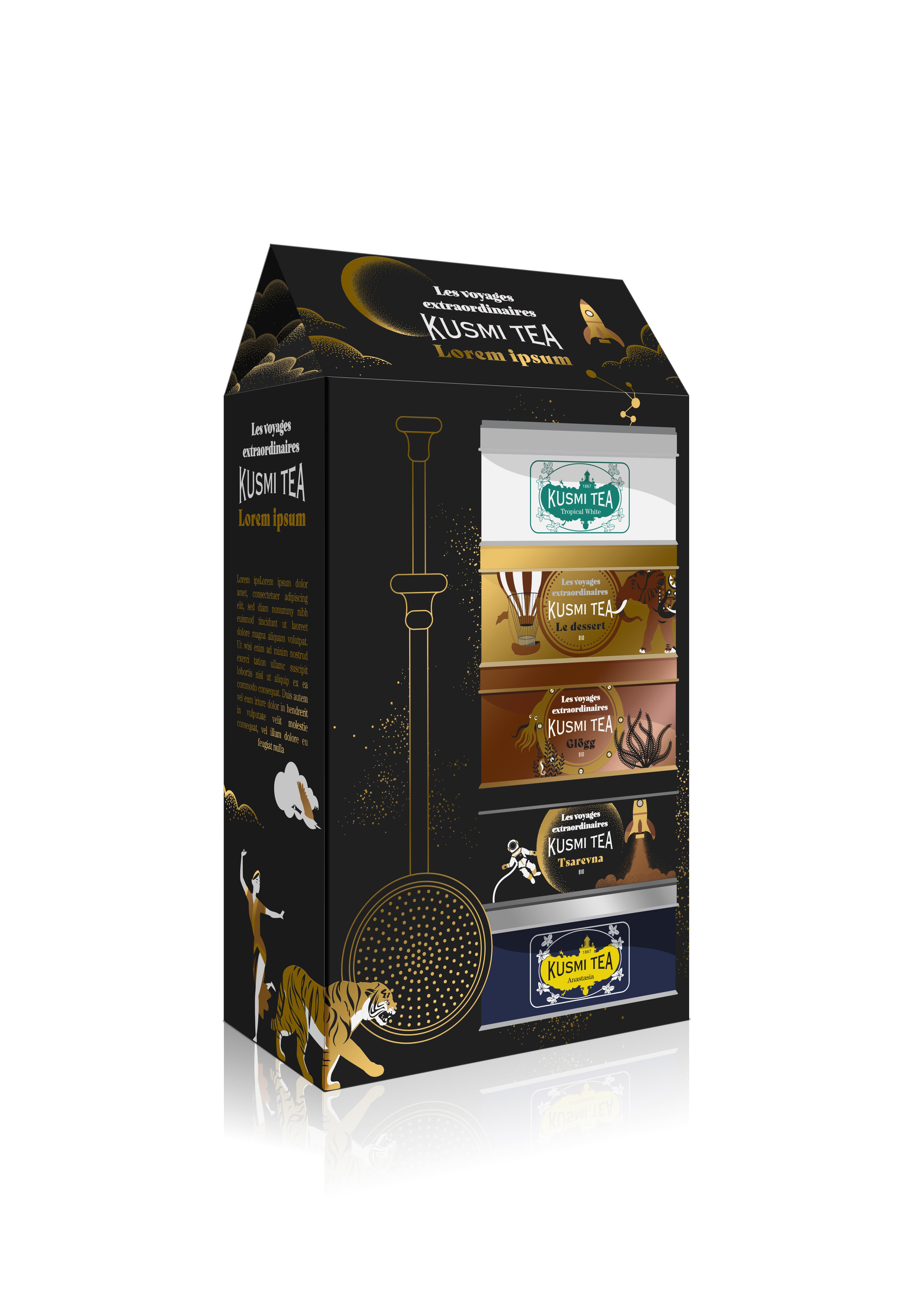 Coffret 5 miniatures + pince à thé