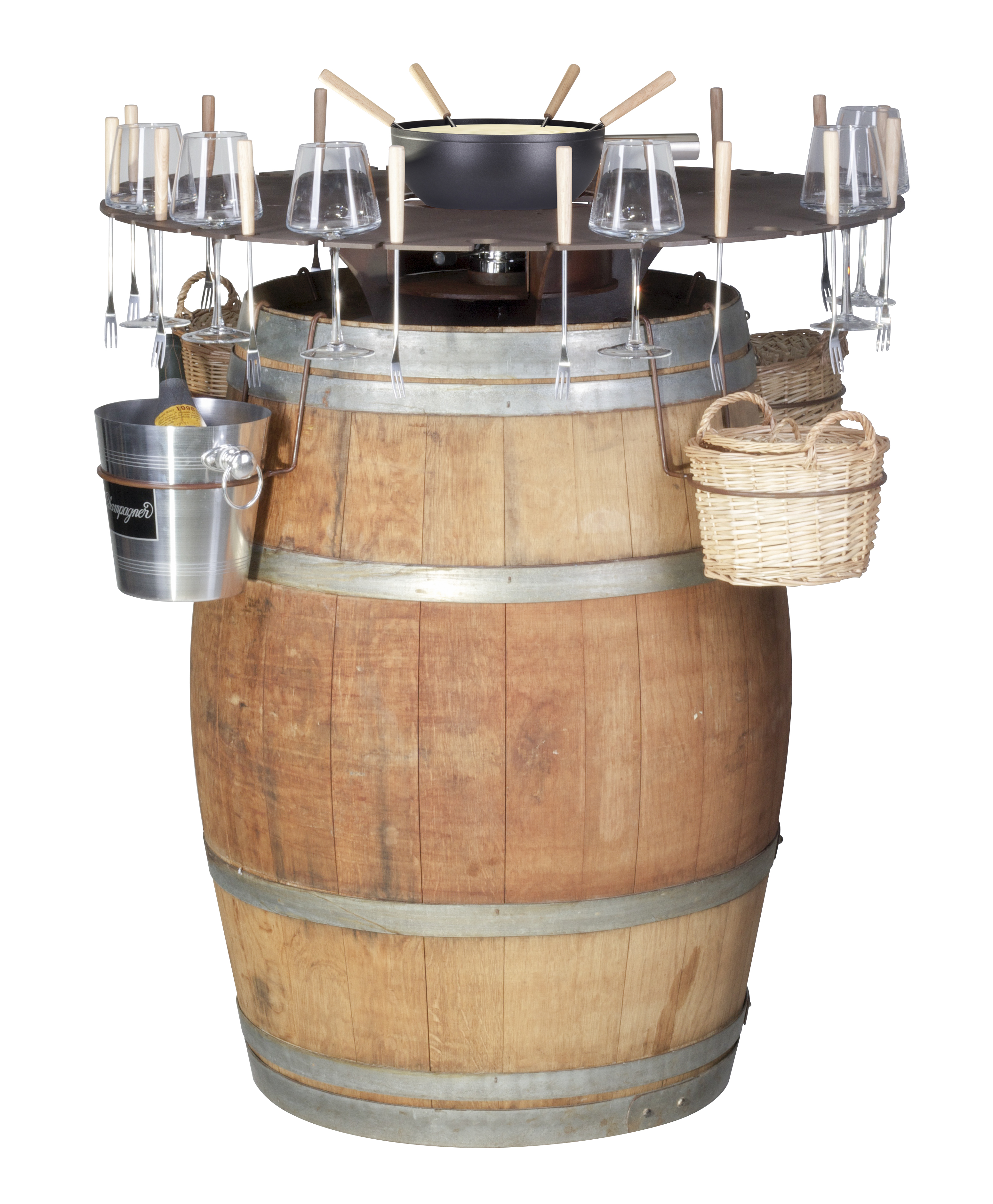 Support pour bar à vin et à fondue (sans Tonneau)