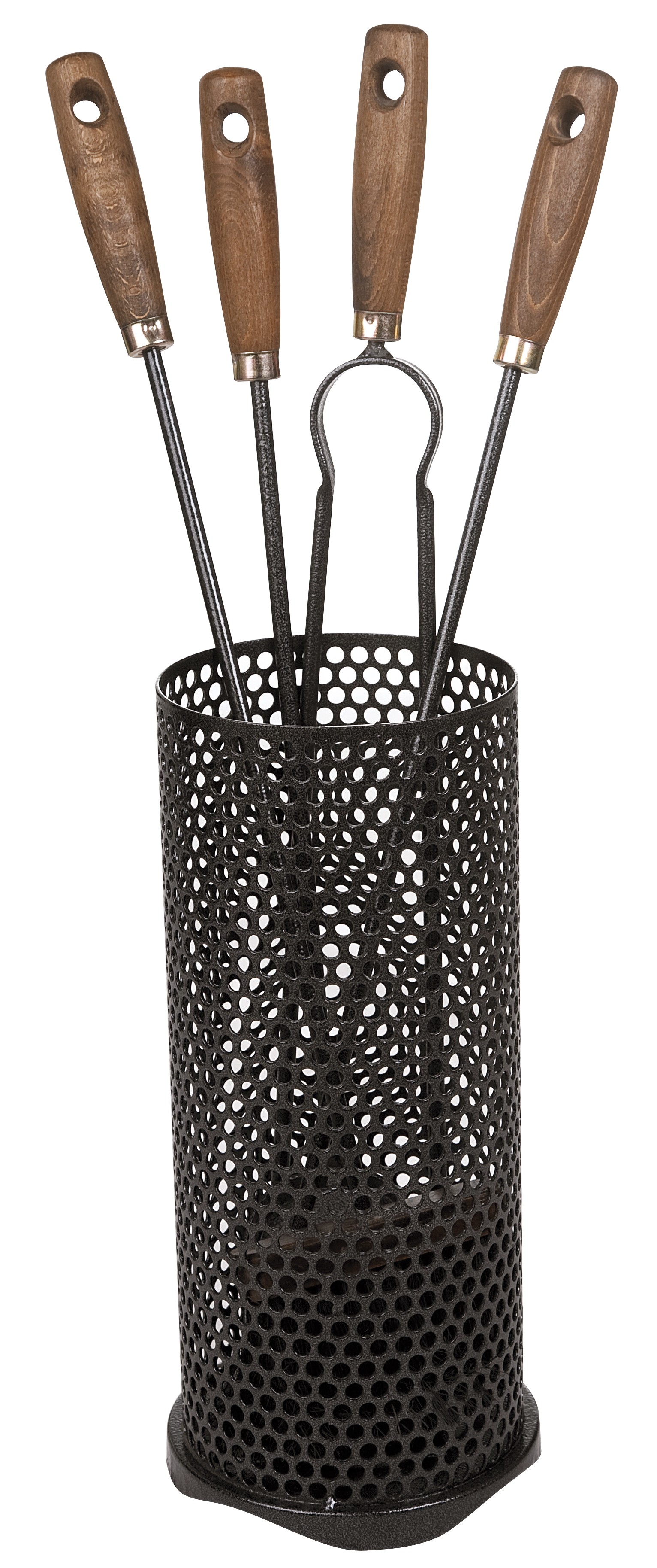 Serviteur Cylindrique poignée acier verni 4 accessoires