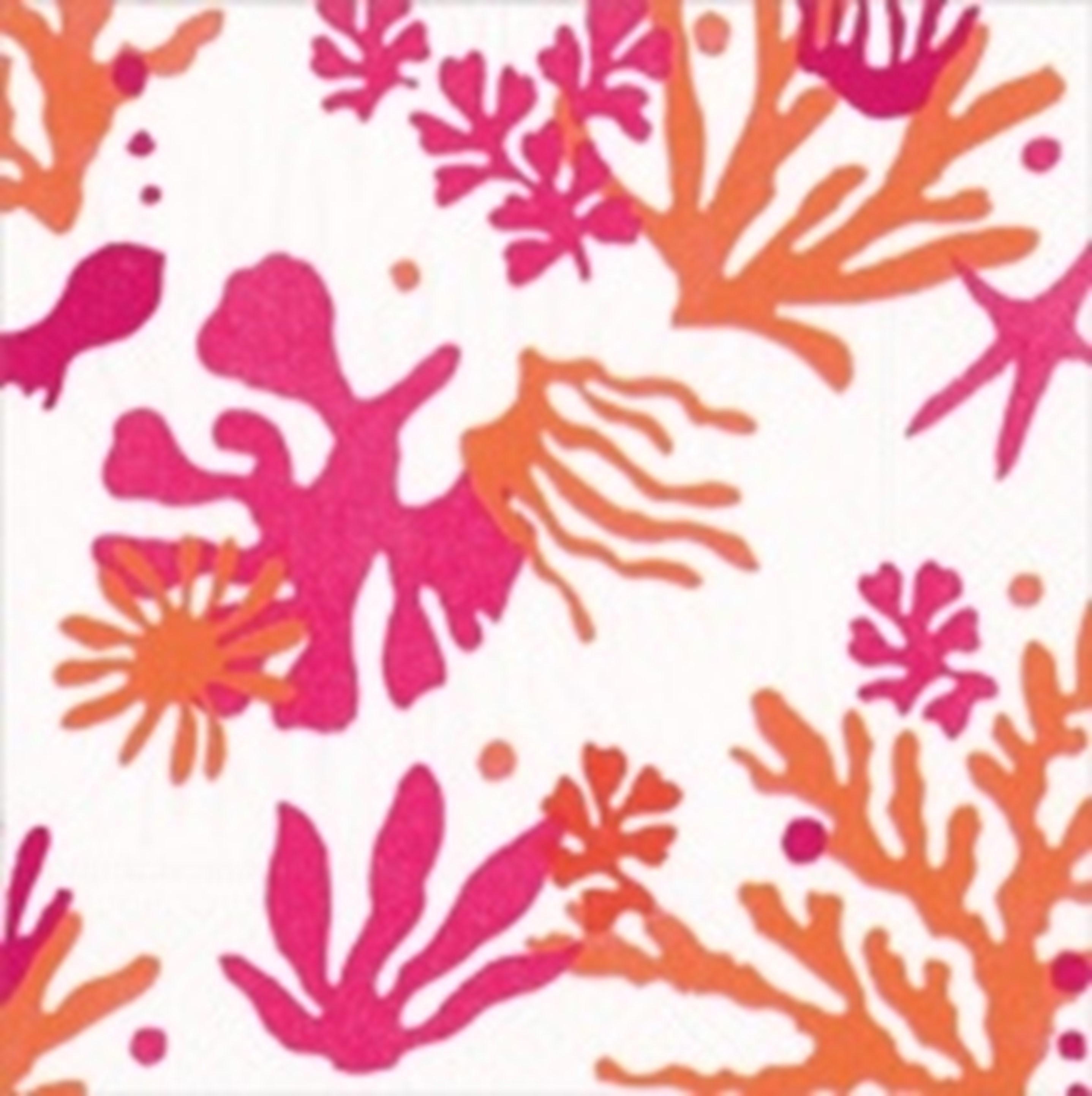 Serviette Cocktail Matisse coral