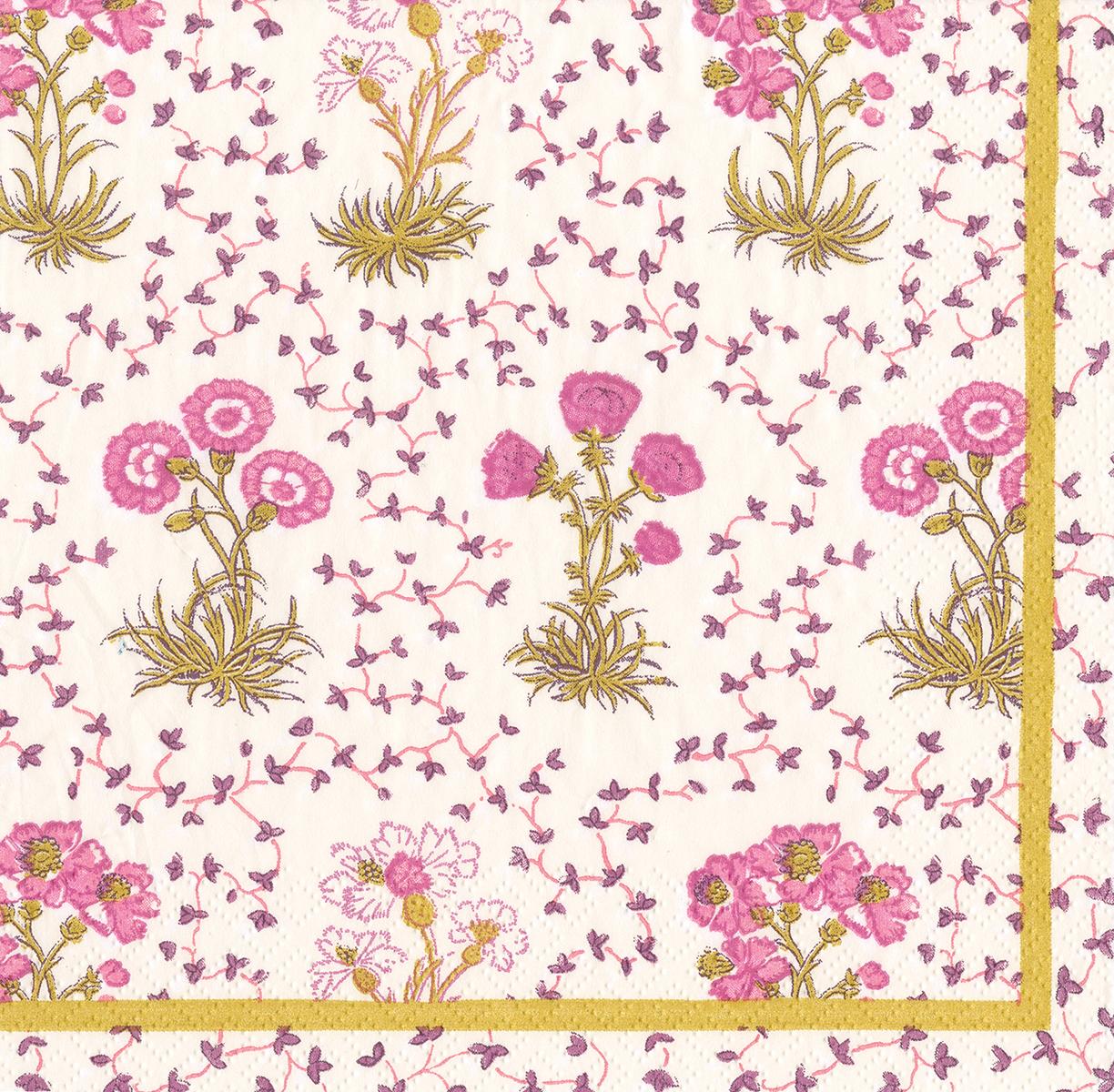 Serviette Cocktail Pink Semis de fleurs