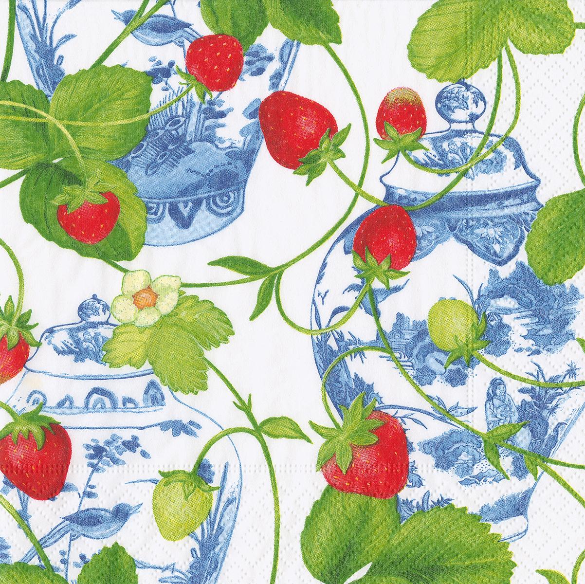 Serviette Lunch Strawberries & cream