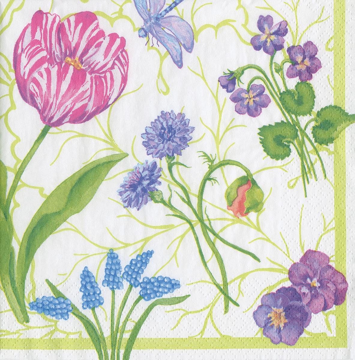 Serviette Lunch Floral majolica
