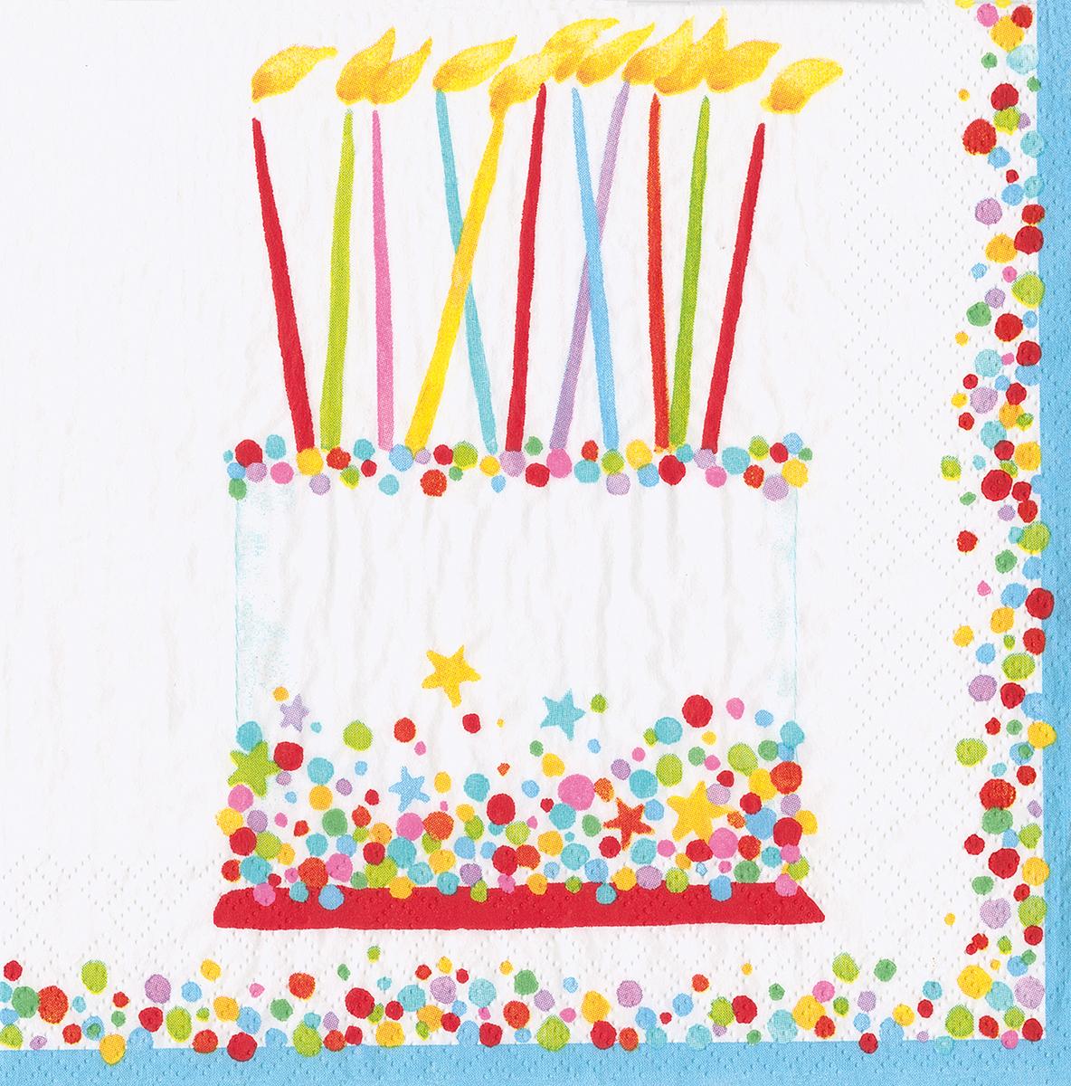 Serviette Cocktail Birthday cake