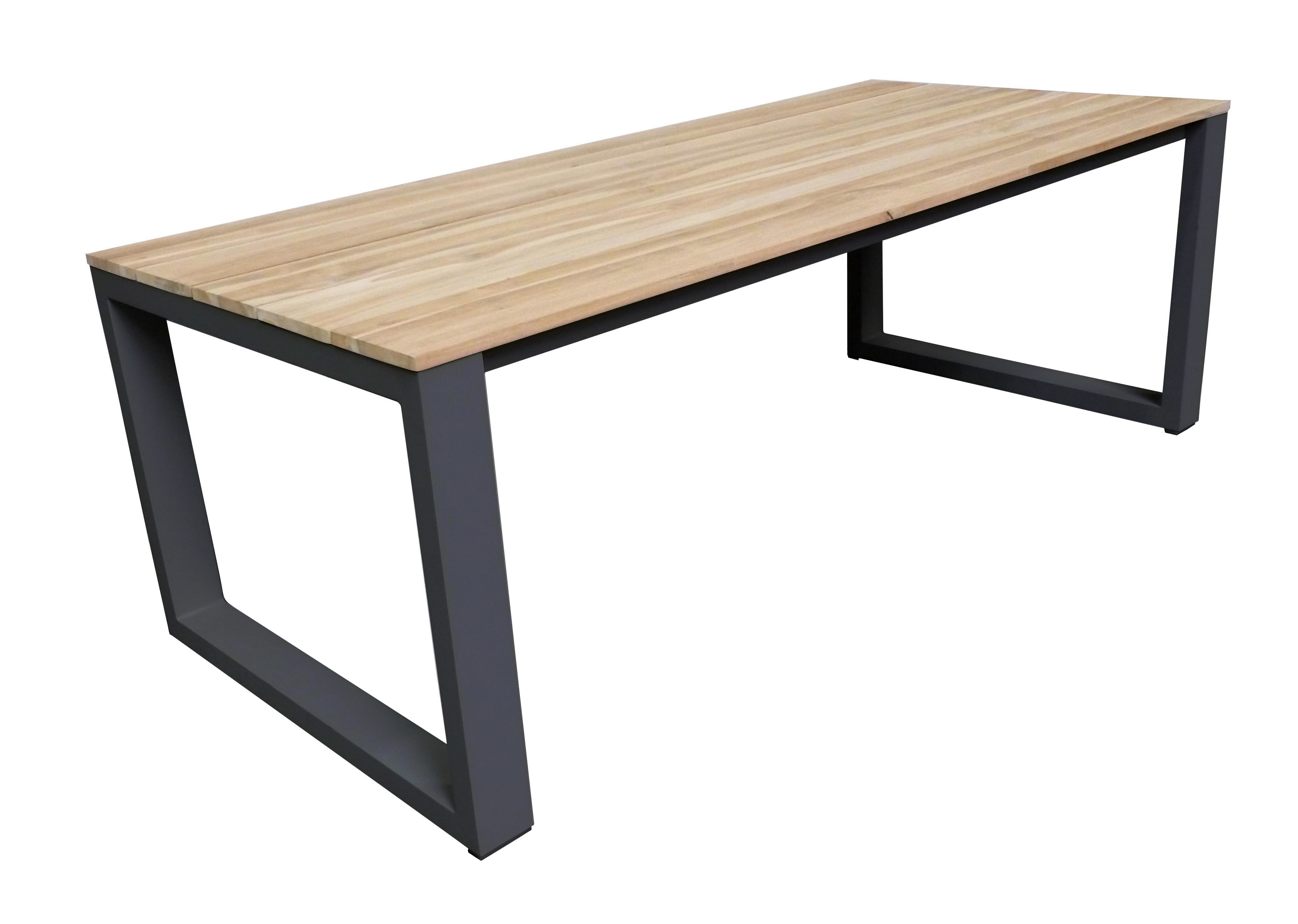 Table Ugo 220 charcoal alu teak naturel