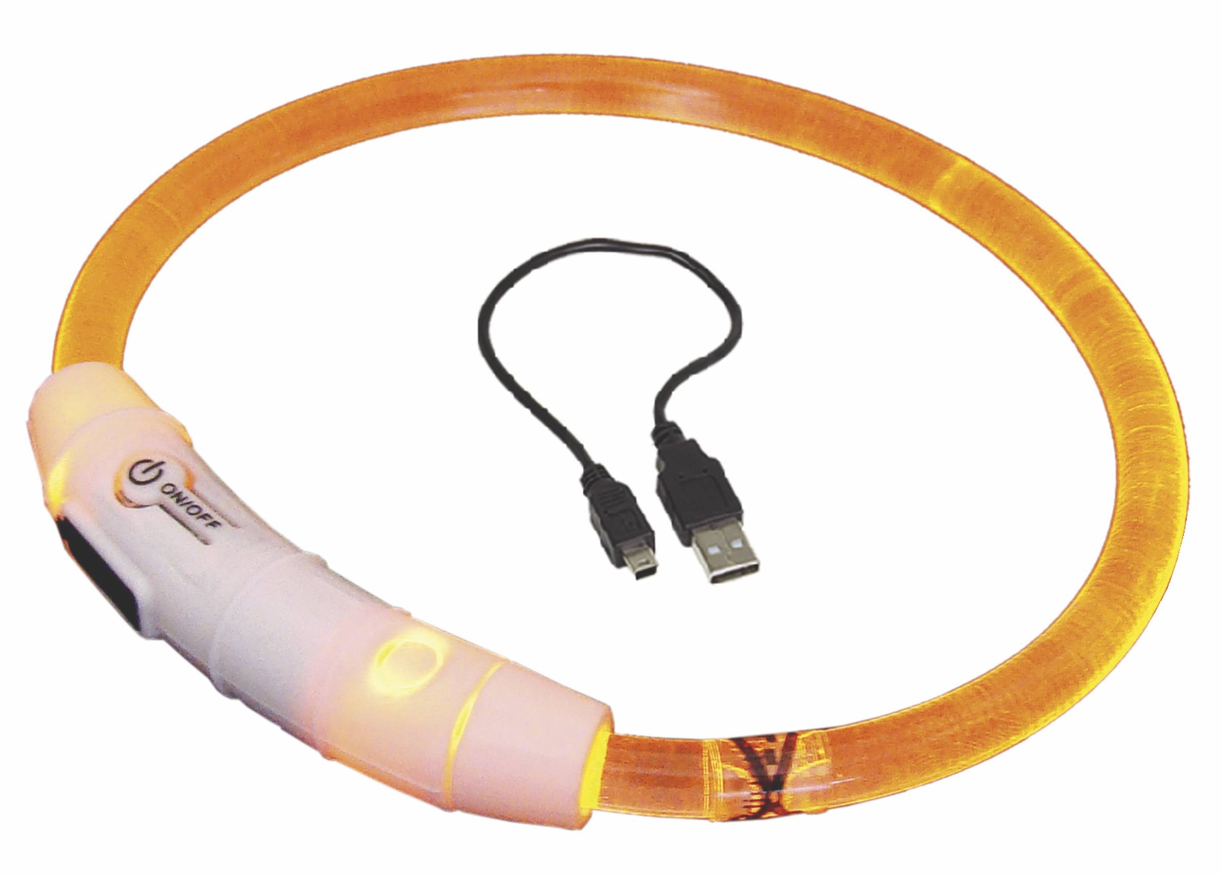 Collier LED Tube lumineux transparent Ø7mm 35cm
