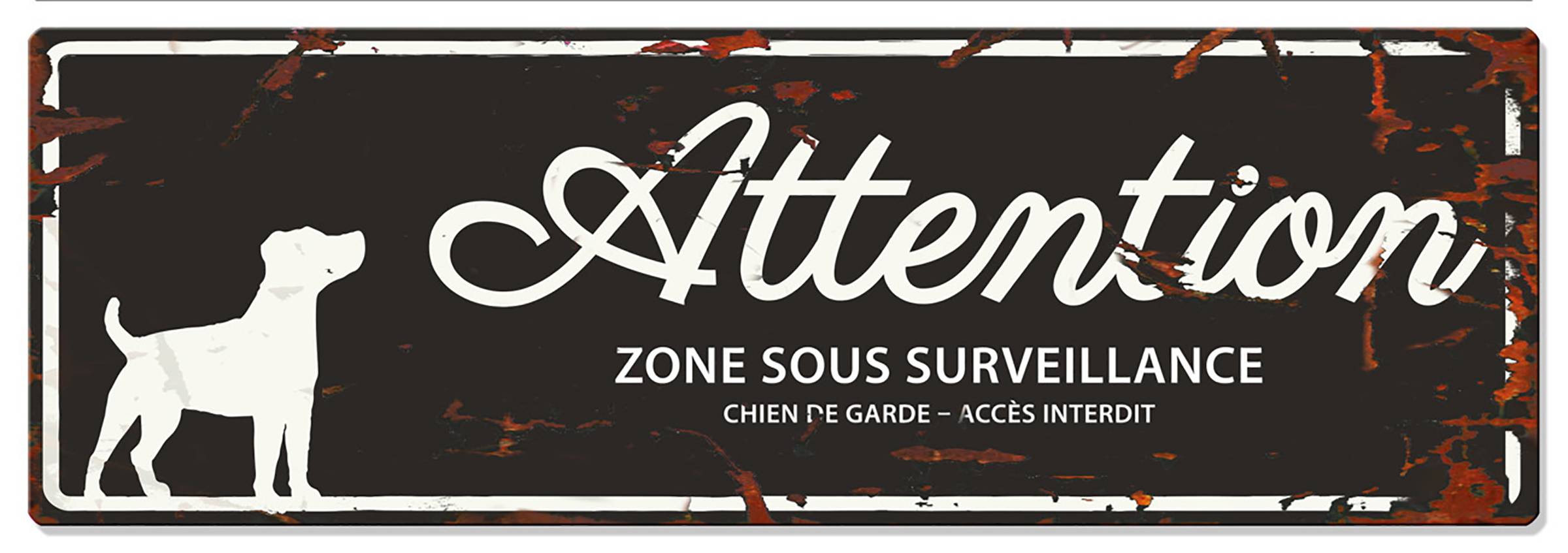 Plaque de garde RUSSEL noir 40x13.5 cm