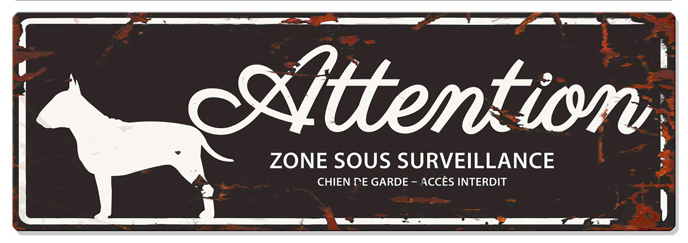 Plaque de garde BULL TERRIER noir 40x13.5cm