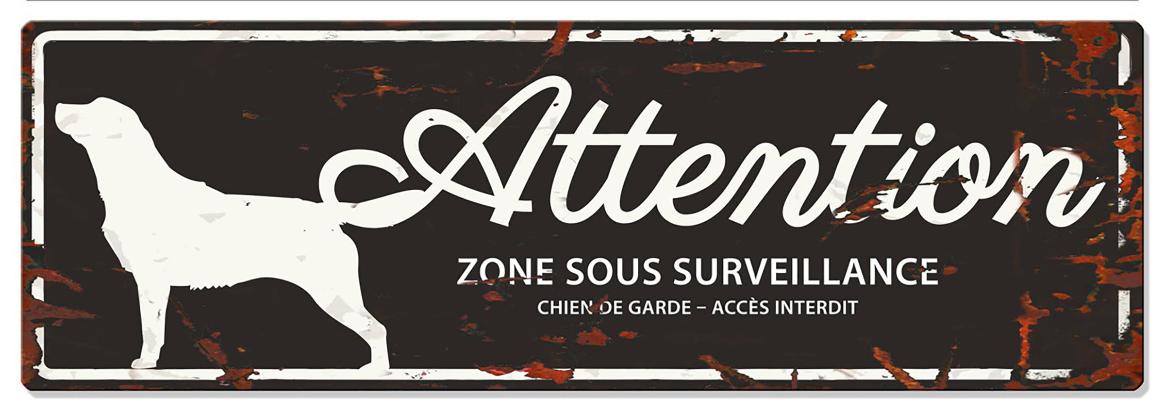 Plaque de garde RETRIEVER noir 40x13.5cm