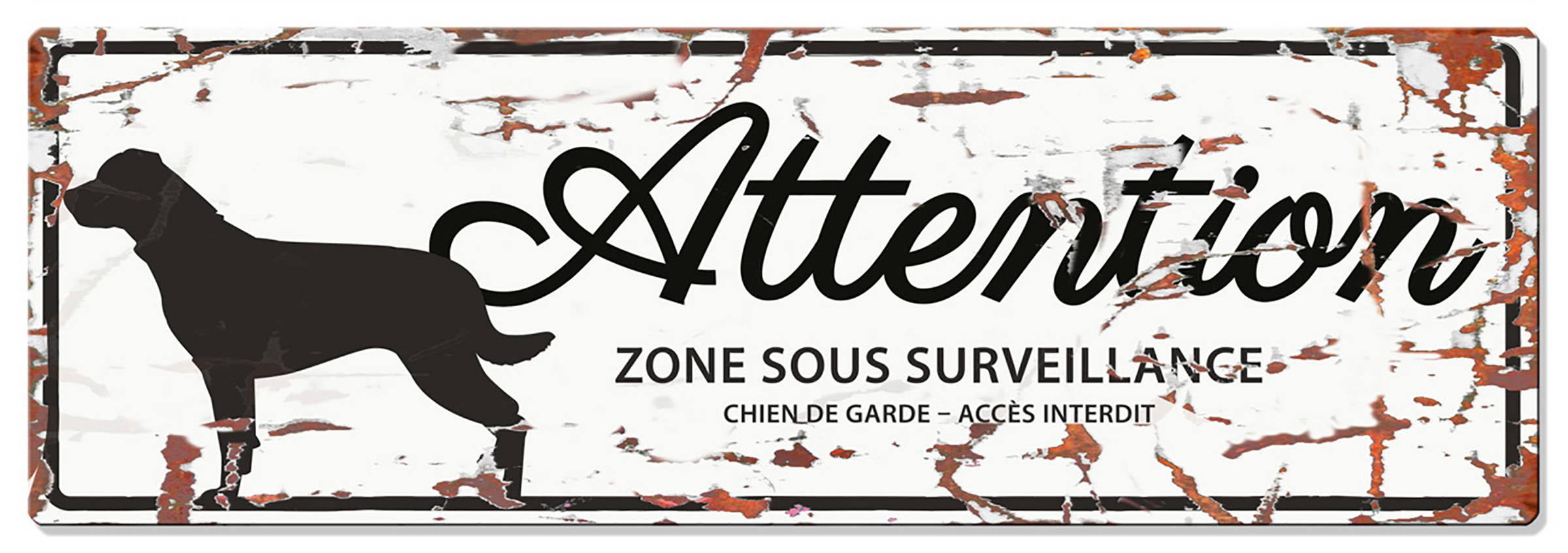 Plaque de garde ROTTWEILER blanc 40x13.5cm