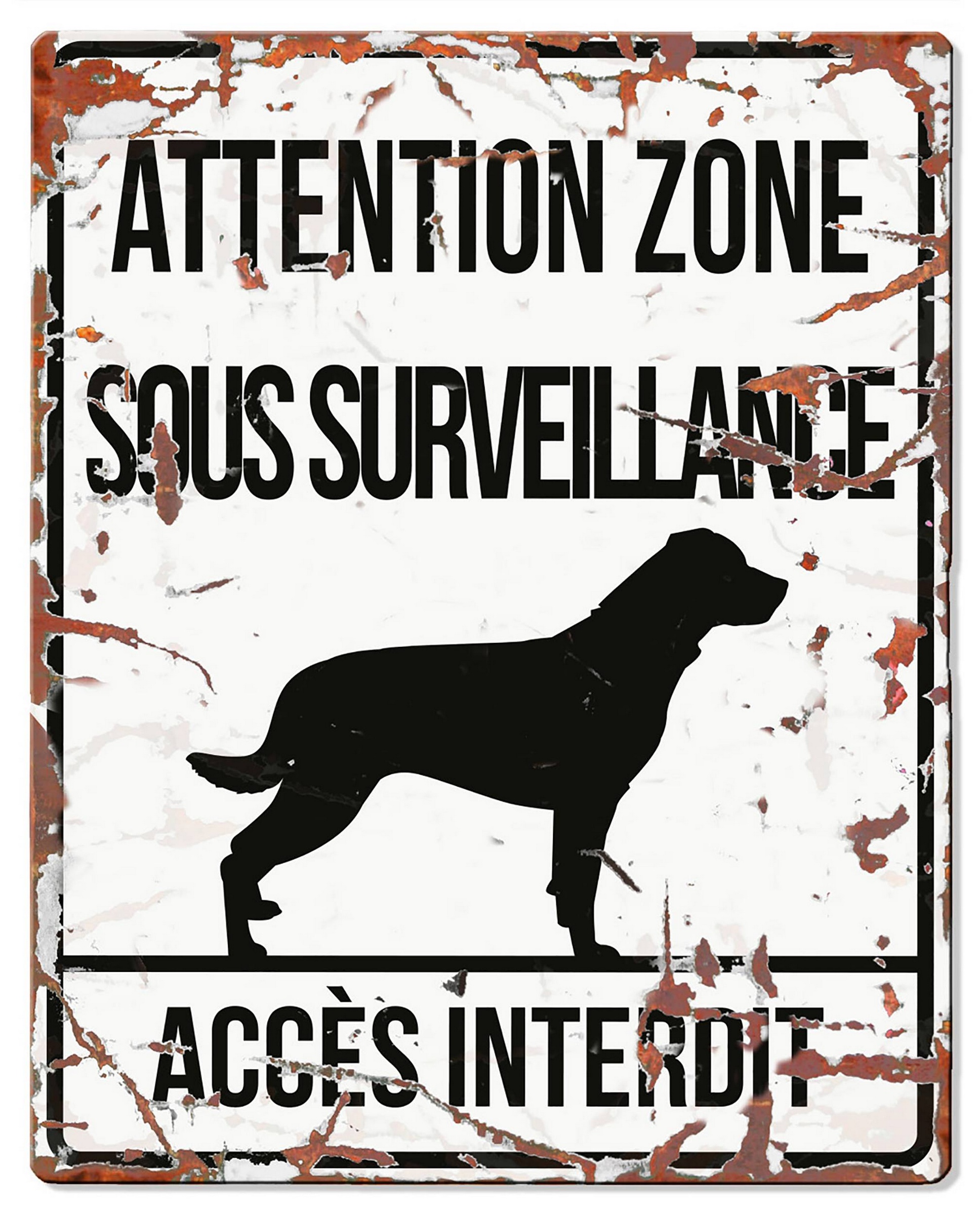 Plaque de garde ROTTWEILER blanc 20x25cm