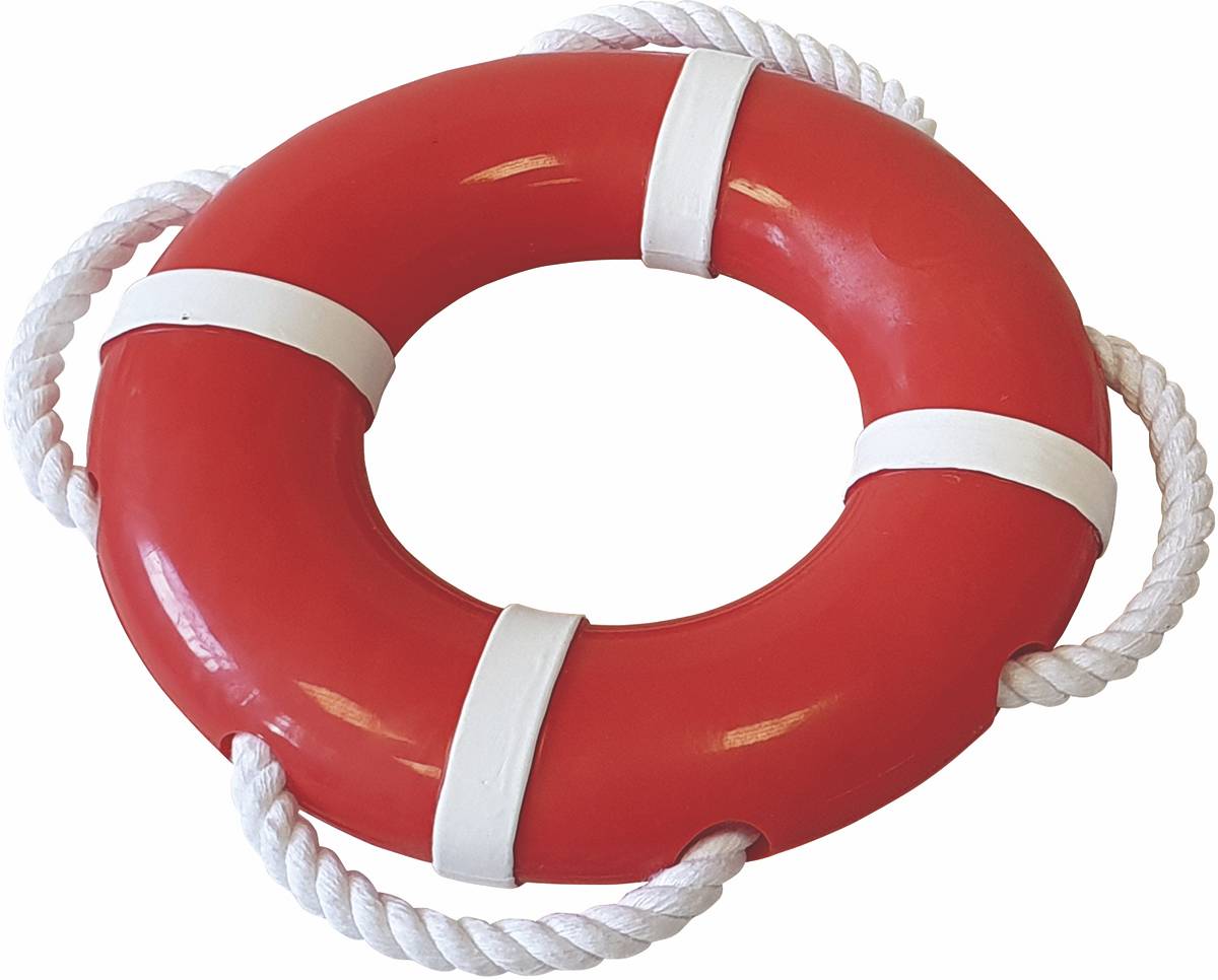 Bouée de sauvetage avec corde, Ø 15 cm