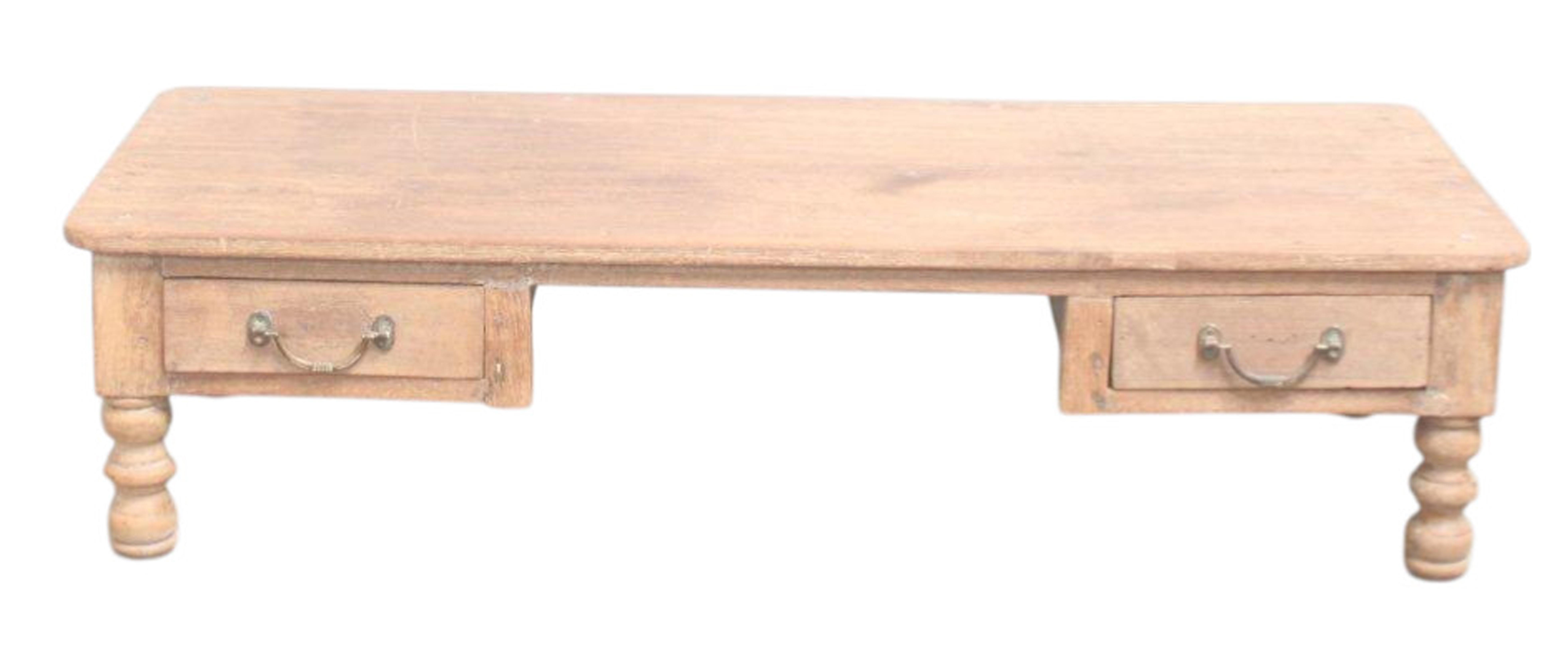 Table basse 2 tiroirs en teck ancien
