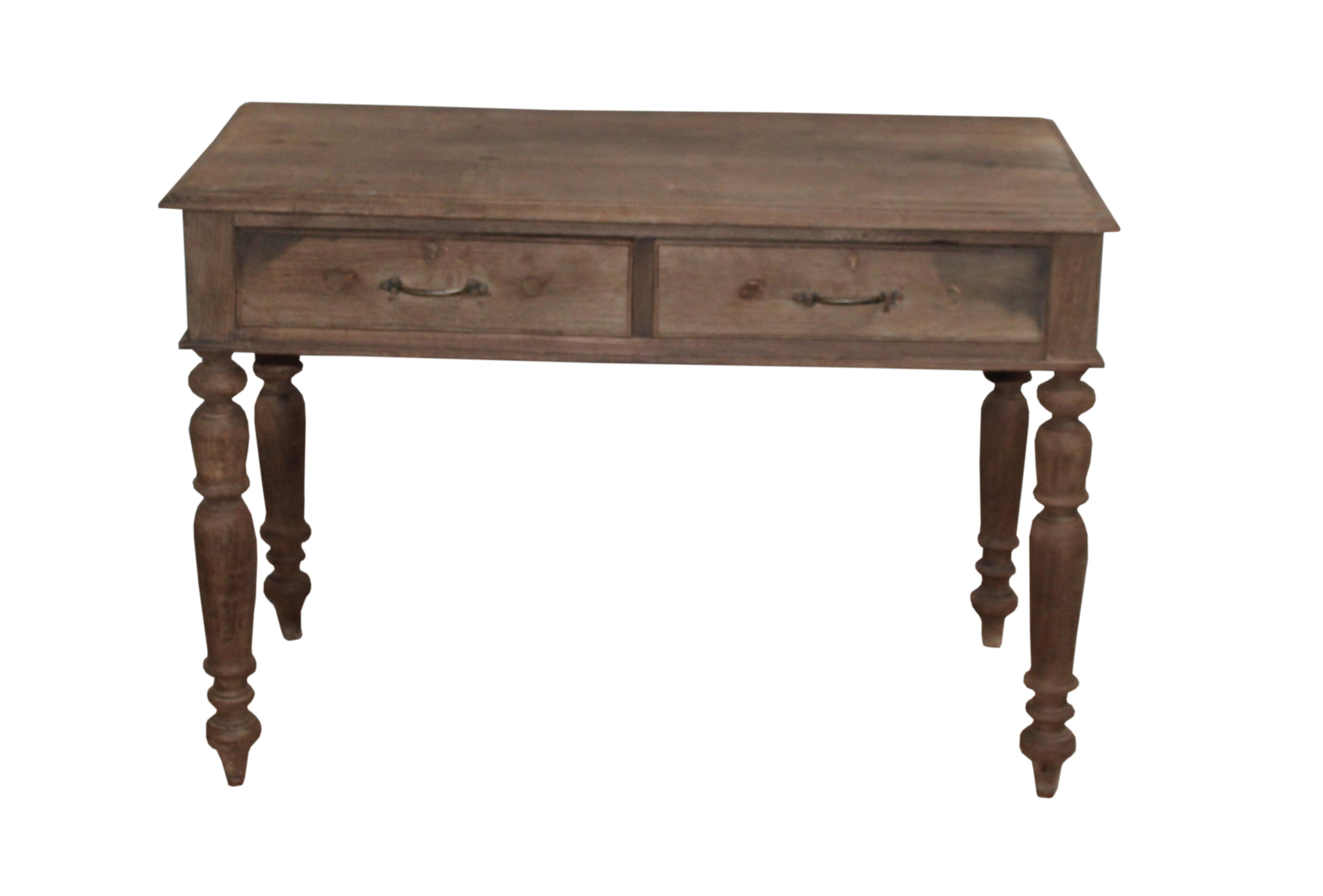 Console 2 tiroirs en teck ancien