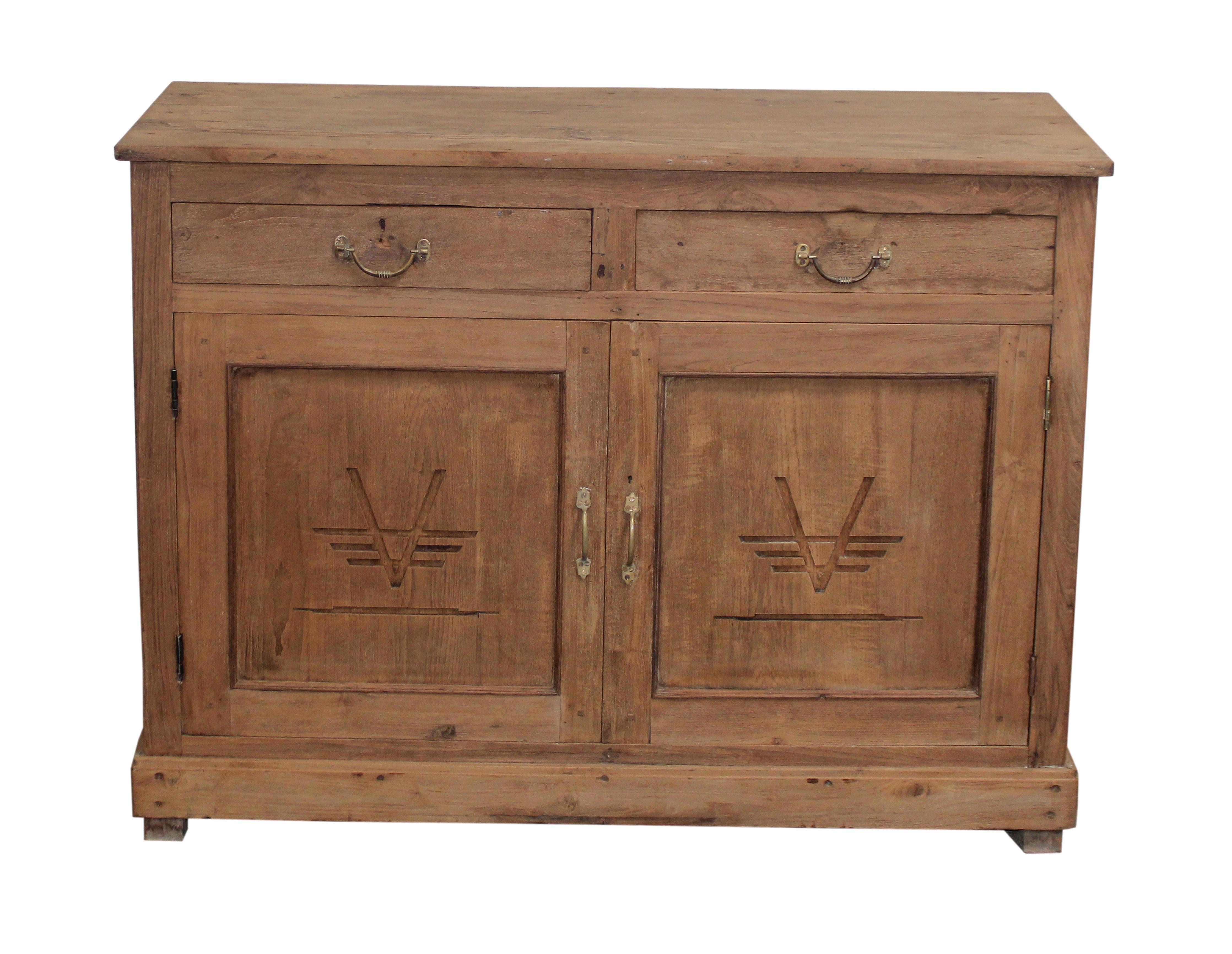 Buffet 2 portes & 2 tiroirs en teck ancien