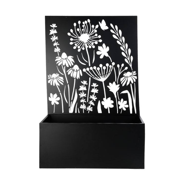 Bac à fleurs avec treillis et motif floral