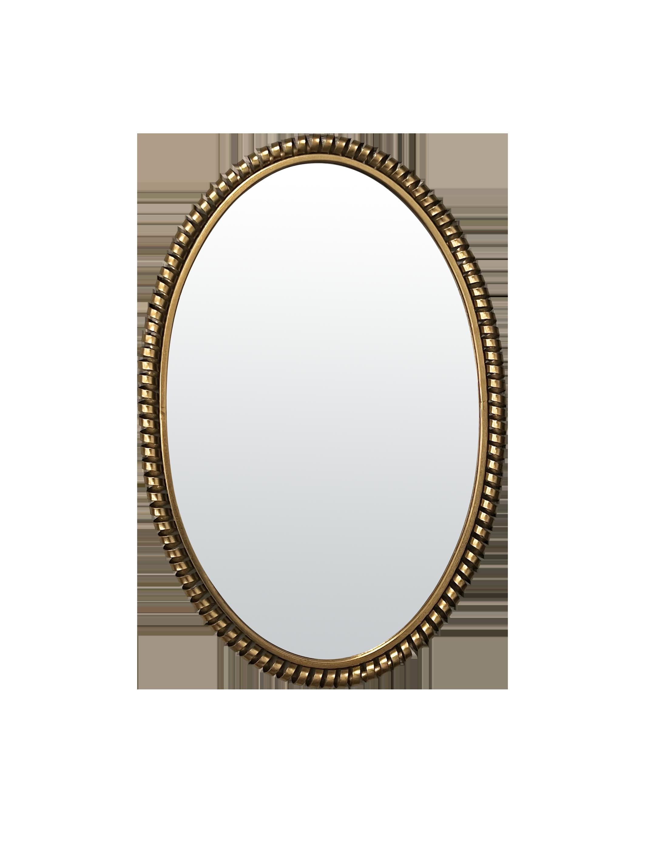 Miroir métal ovale doré 54x80cm